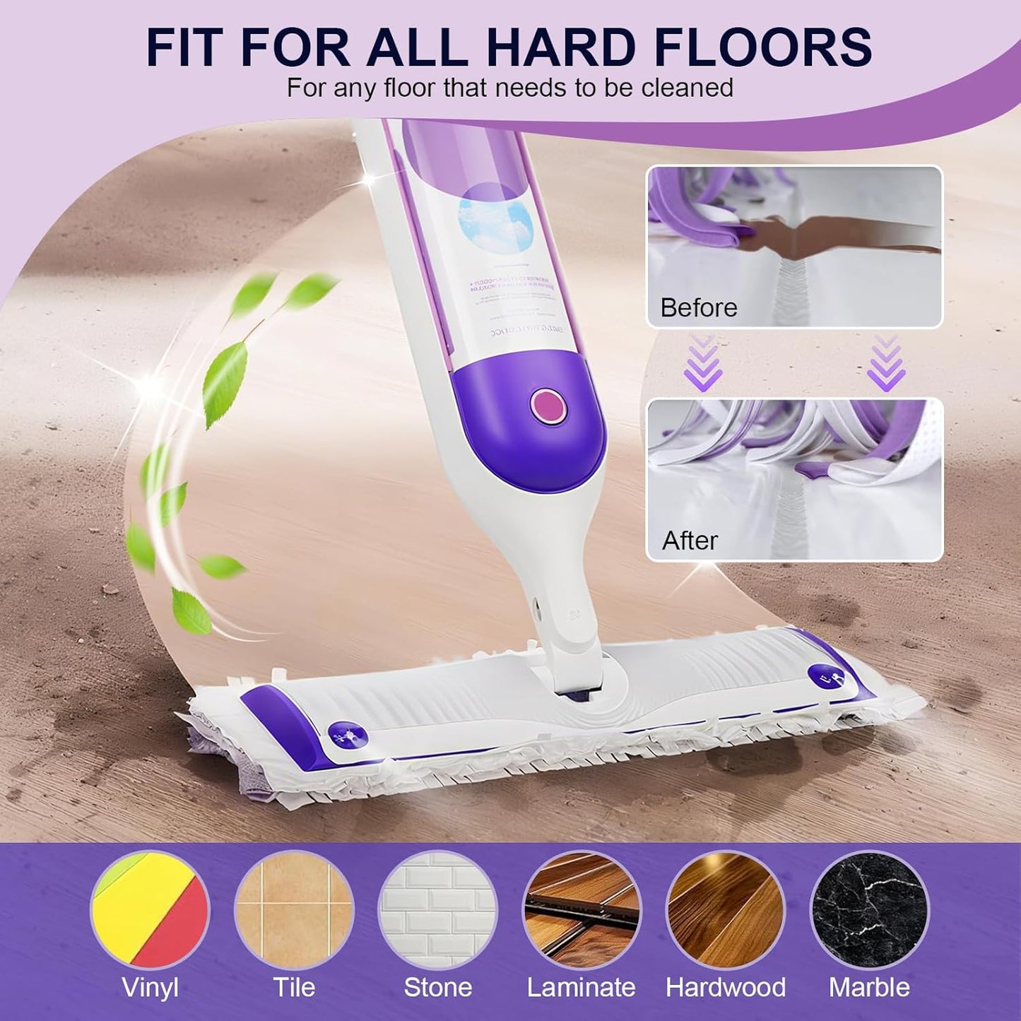 32 Pcs 5X Cleaning Power Mop Refills for Swiffer Power Mop, Unscented 14-Layer Thickened Disposable Mopping Pad Refills, for All Finished Floors