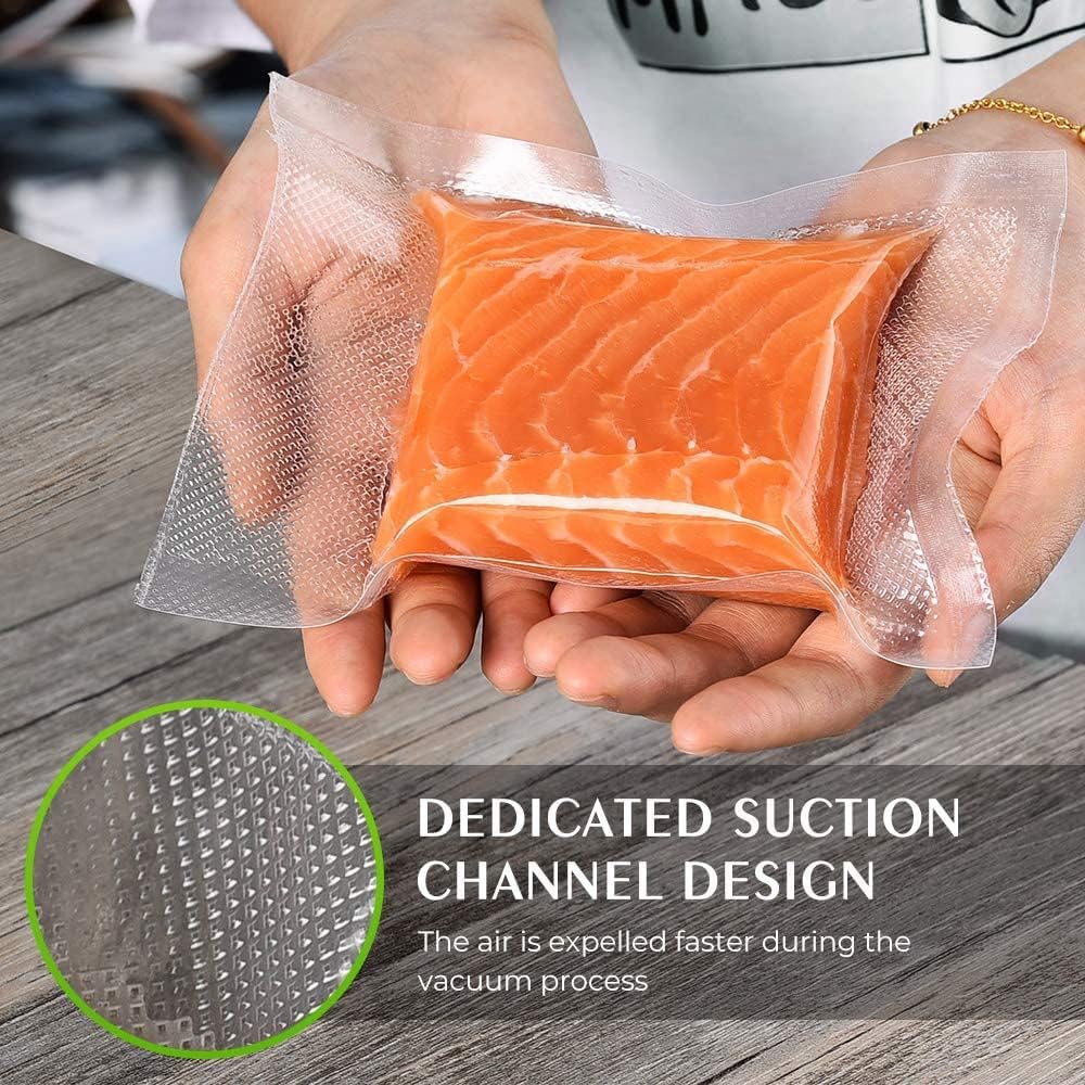Vacuum Sealer Bags for Food,Seal a Meal Bags Rolls,8inx20 Rolls 2 Pack,XinBaoLong,Commercial Grade, Heavy Duty, BPA Free,Great for Vac Storage
