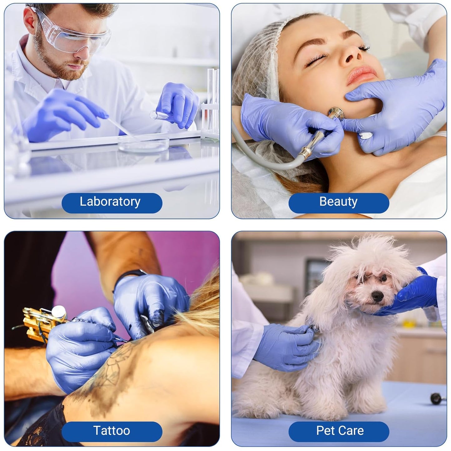 JMU Nitrile Gloves Small Case of 1200, 3.5Mil Nitrile Exam Gloves, Latex Free, Powder Free, Violet Blue