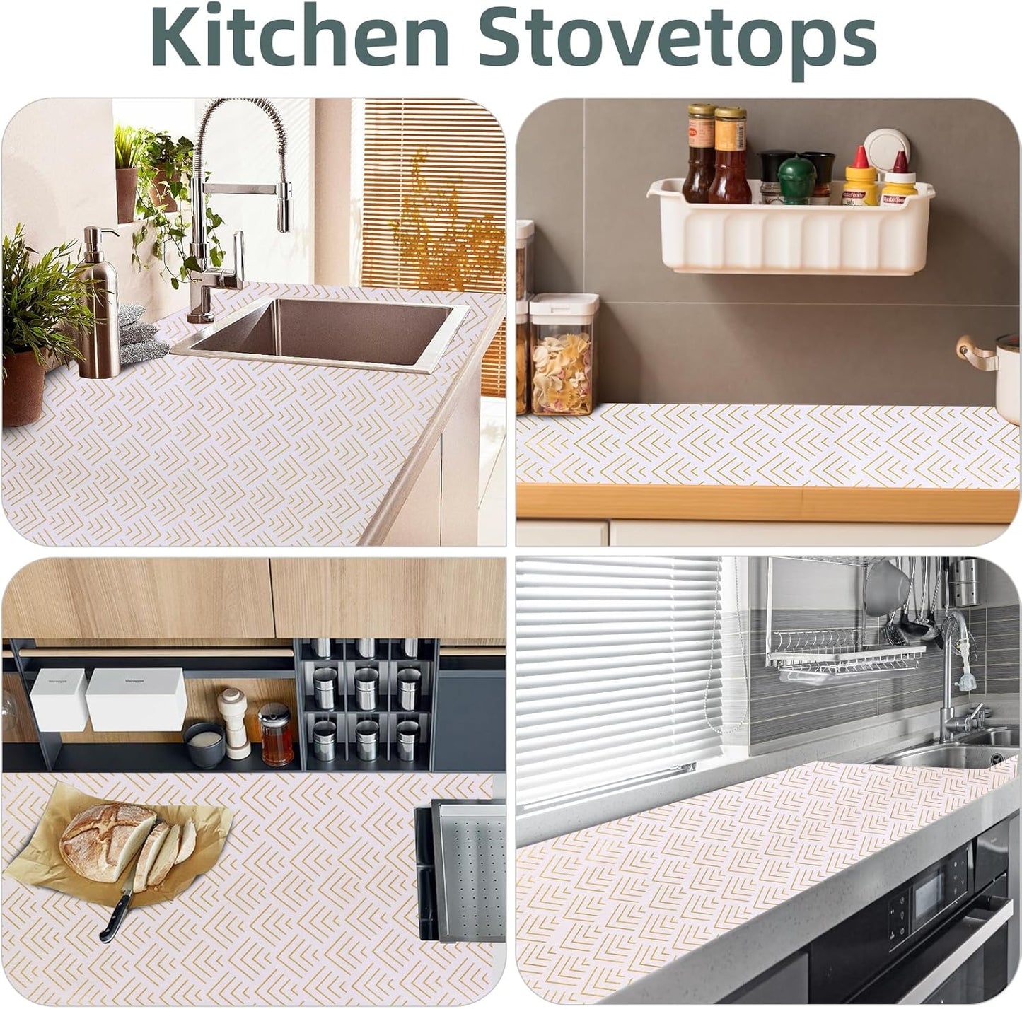 Shelf Liner for Kitchen Cabinets Non Adhesive Drawer Liner Non-Slip Thickened Shelf Liner Paper Strong Easy to Clean for Tool Box Refrigerator with Knife and Tape Measure, Gold Arrow,17.3 x 236.2 in