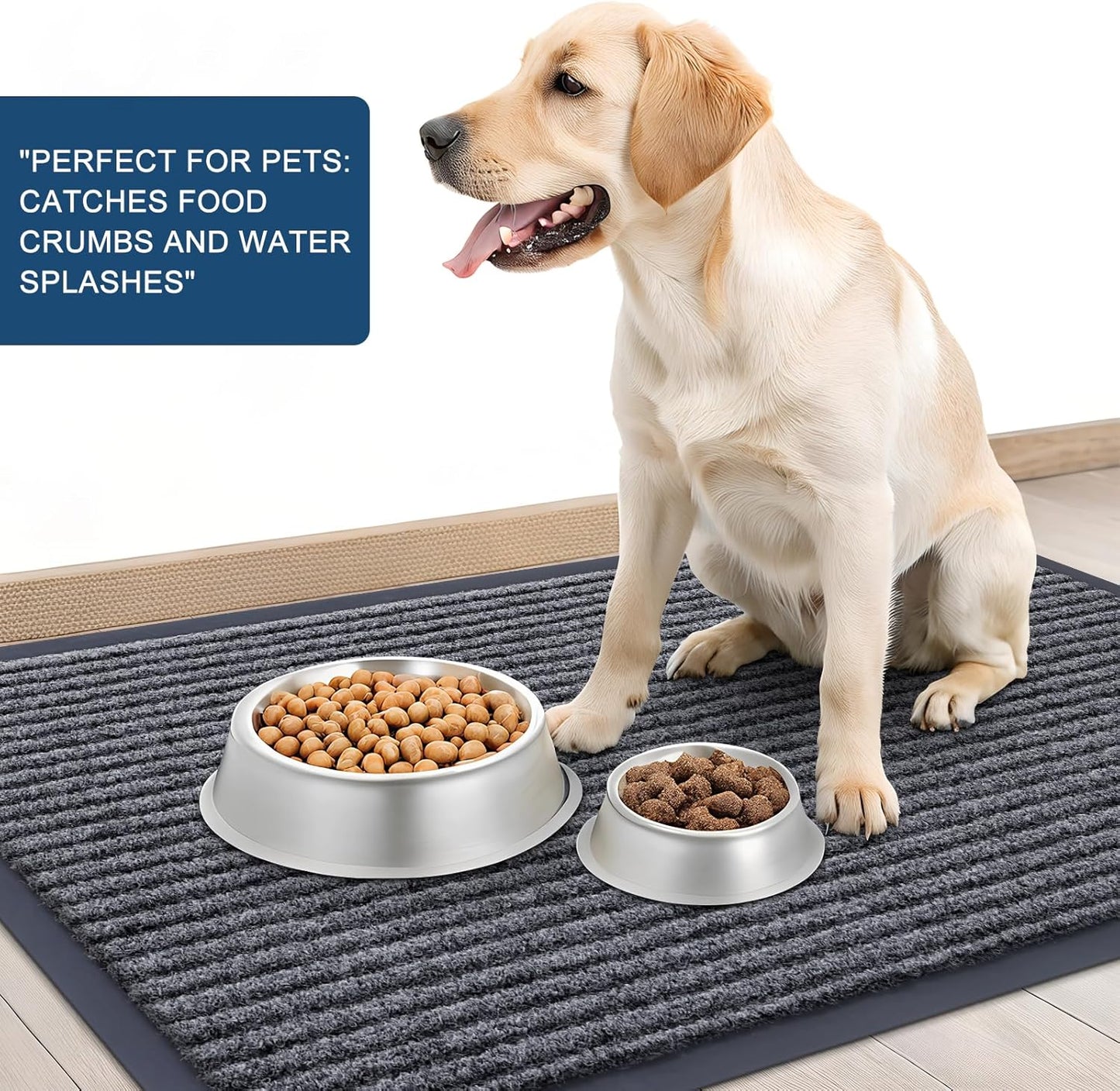OLANLY Front Door Mat Indoor Outdoor Entrance, Waterproof Heavy Duty Doormat, Fade Resistant, Low Profile, Easy Clean Patio Porch Welcome Floor Mats for Entry, 71x47, Grey