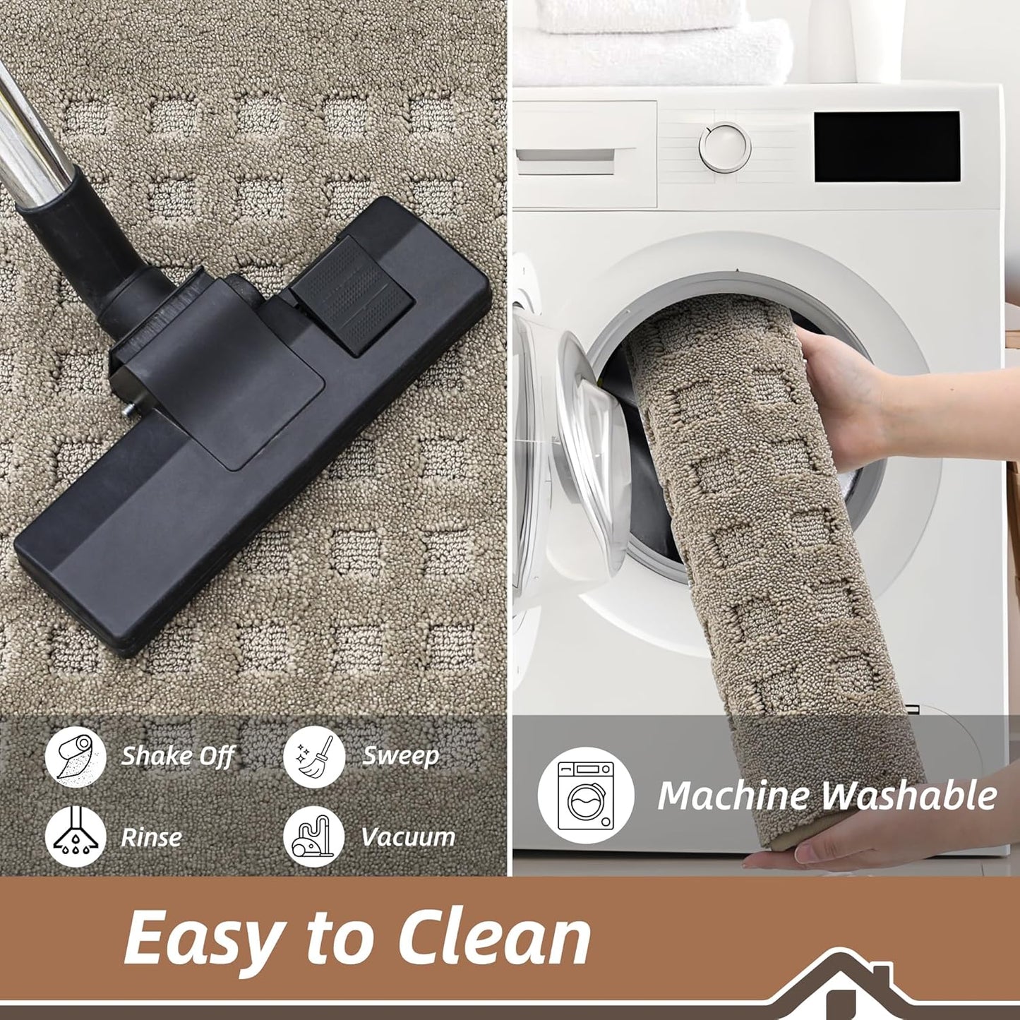 BEQHAUSE Waffle Door Mats Indoor 20"x32", Dog Mat for Muddy Paws Absorbent and Dirt Resist Floor Mats Non-Slip Washable Rugs for Entryway, Welcome Mat for Front Back Door, Muddy Wet Shoes, Beige
