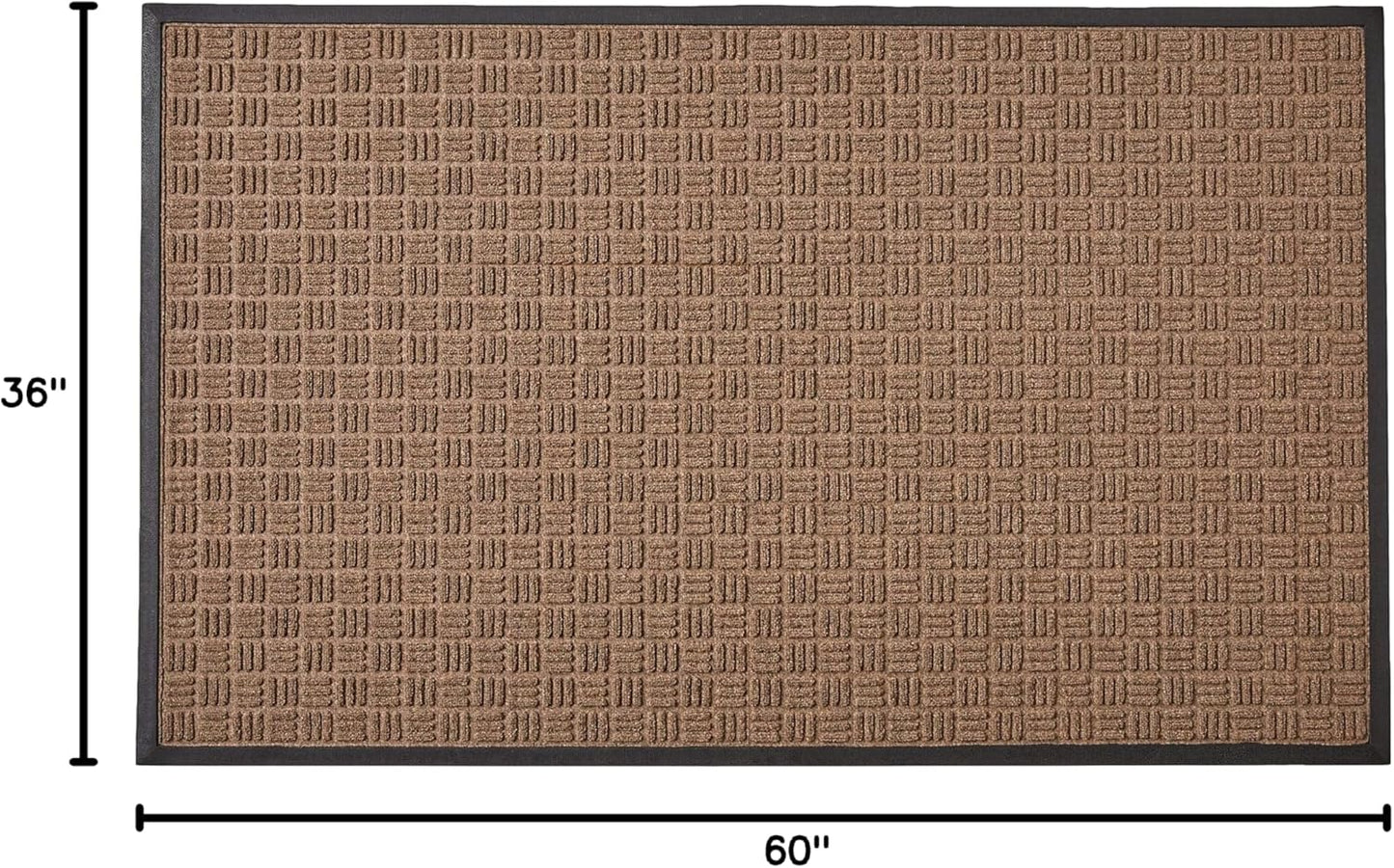 Kempf Water Retainer Mat, 3' X 5', Brown