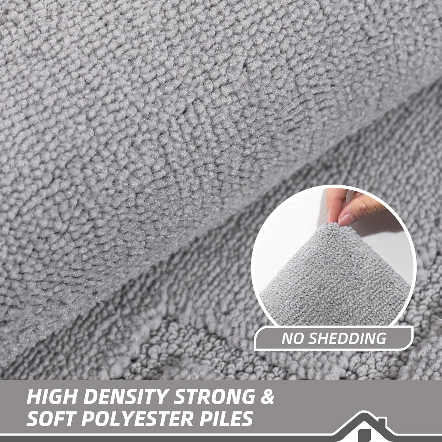 BEQHAUSE Door Mat 20" x 32", Non-Slip Door Mats Indoor Entryway Rugs Washable Low-Profile Absorbent and Stain Resist Floor Mats, Dog Door Mat for Front Back Door, Muddy Wet Shoes & Paws, Light Grey