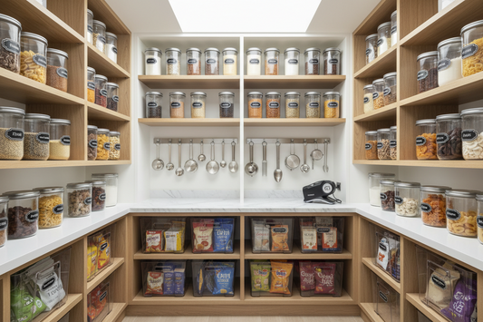 Advanced Pantry Engineering Using Storage & Organization, Labels, and Kitchen Utensils & Gadgets