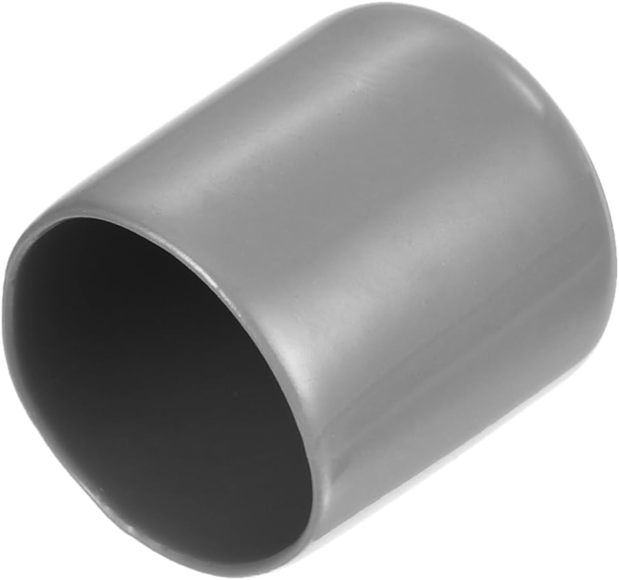 uxcell 20pcs Rubber End Caps Protective Caps 27mm ID Vinyl PVC Round Tube Bolt Cap Cover Screw Thread Protectors, Light Grey
