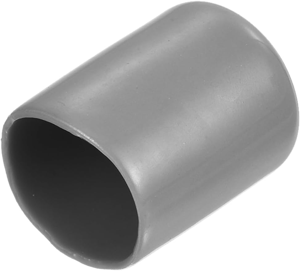 uxcell 20pcs Rubber End Caps Protective Caps 20mm ID Vinyl PVC Round Tube Bolt Cap Cover Screw Thread Protectors, Light Grey