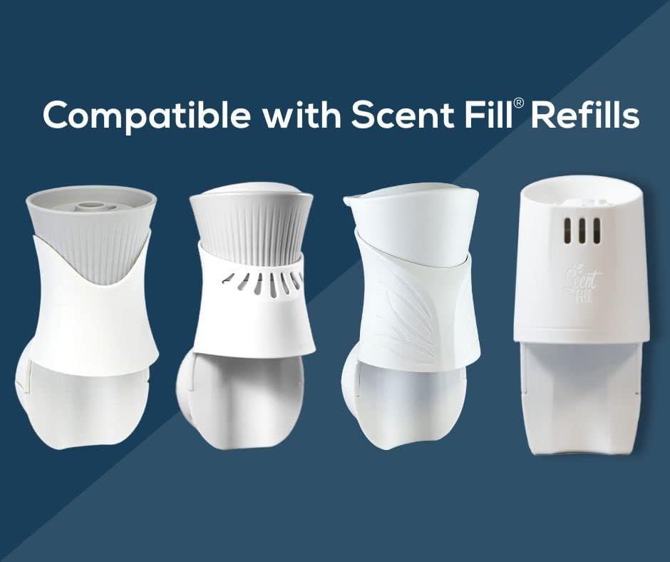 Scent Fill Fall Plug in Air Freshener Kit (Relax Blend, Cinnamon Apple, Orange Clove, Sweet & Spicy Cinnamon Nutmeg), 4 Refills + Diffuser
