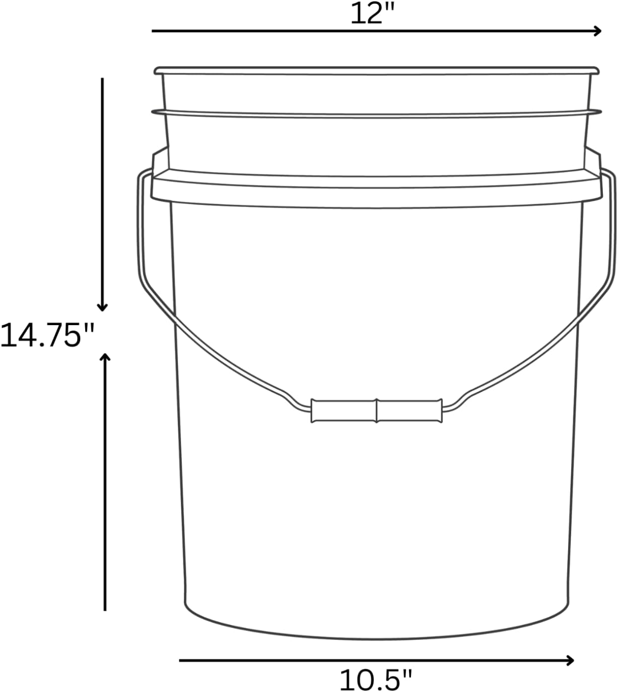 House Naturals 5 Gallon Premium HPDE Plastic Bucket - Made in USA Food Grade Storage Container, BPA Free All Purpose Pail (1, Lime)