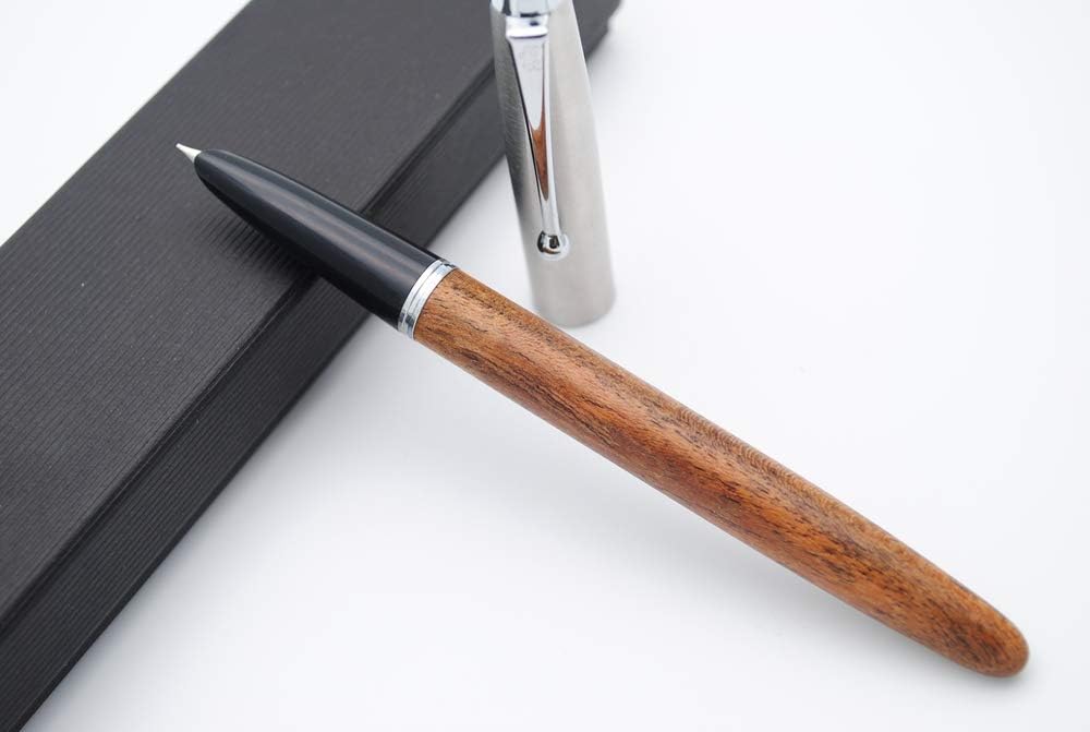 JINHAO 51A Wooden Fountain Pen Steel Cap (Peach Wood, Extra Fine Nib 0.38mm)