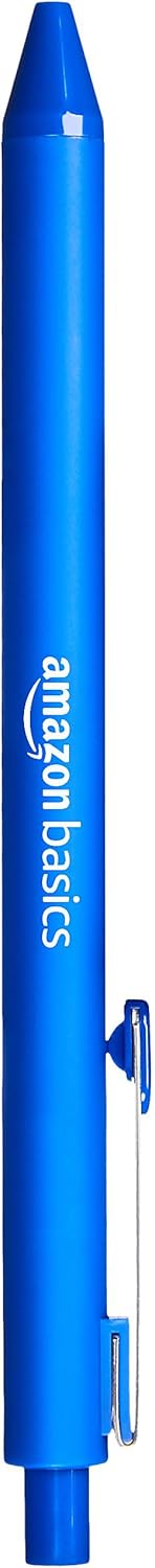 Amazon Basics Multi Colored Ballpoint Pens for Smooth Writing, Assorted Colors, Retractable, 24-Pack