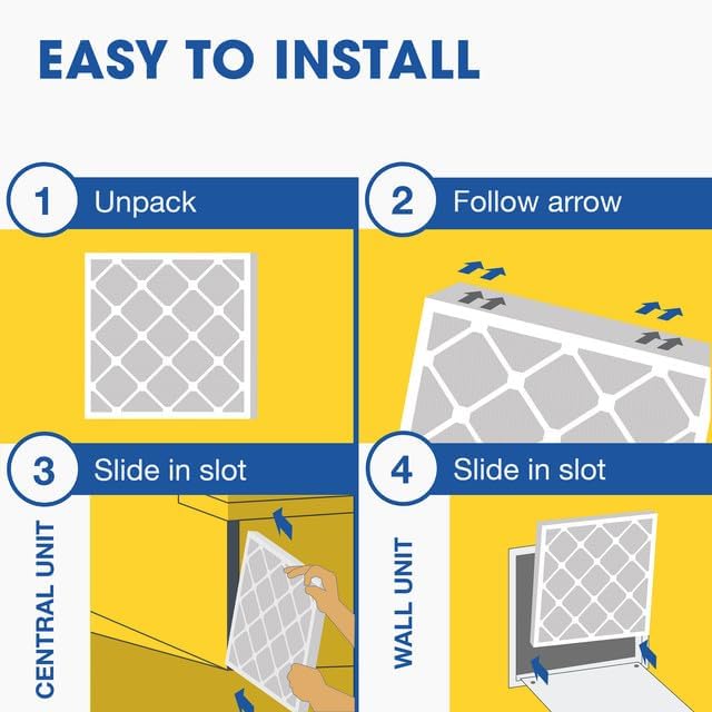 Aerostar 16 1/4x21 1/2x1 MERV 13 Pleated Air Filter, AC Furnace Air Filter, 6 Pack (Actual Size: 16 3/8" x 21 1/2" x 3/4")