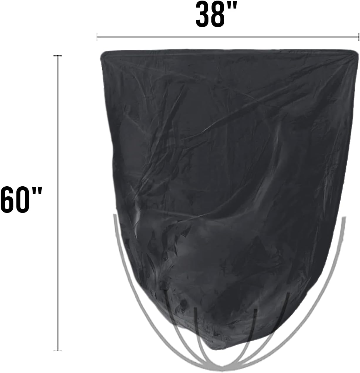 55-60 Gallon Trash Bags, 150 Count Bulk, Black Heavy Duty Garbage bags, Multi-purpose Trash Can Bin Liners for Business Home Commercial, Industrial Contractors, Storage, Outdoor