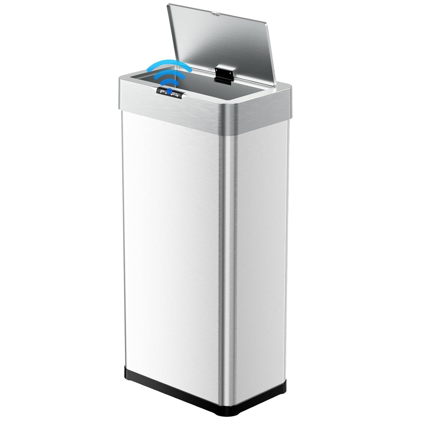 TLSUNNY 21.1 Gallon Motion Sensor Trash Can,Touchless Automatic Garbage Can,Brushed Stainless Steel Smart Bin,with Bag Holder,Soft Close Lid,for Kitchen,Office,RV,Bedroom,Living Room (Silver, 80L)