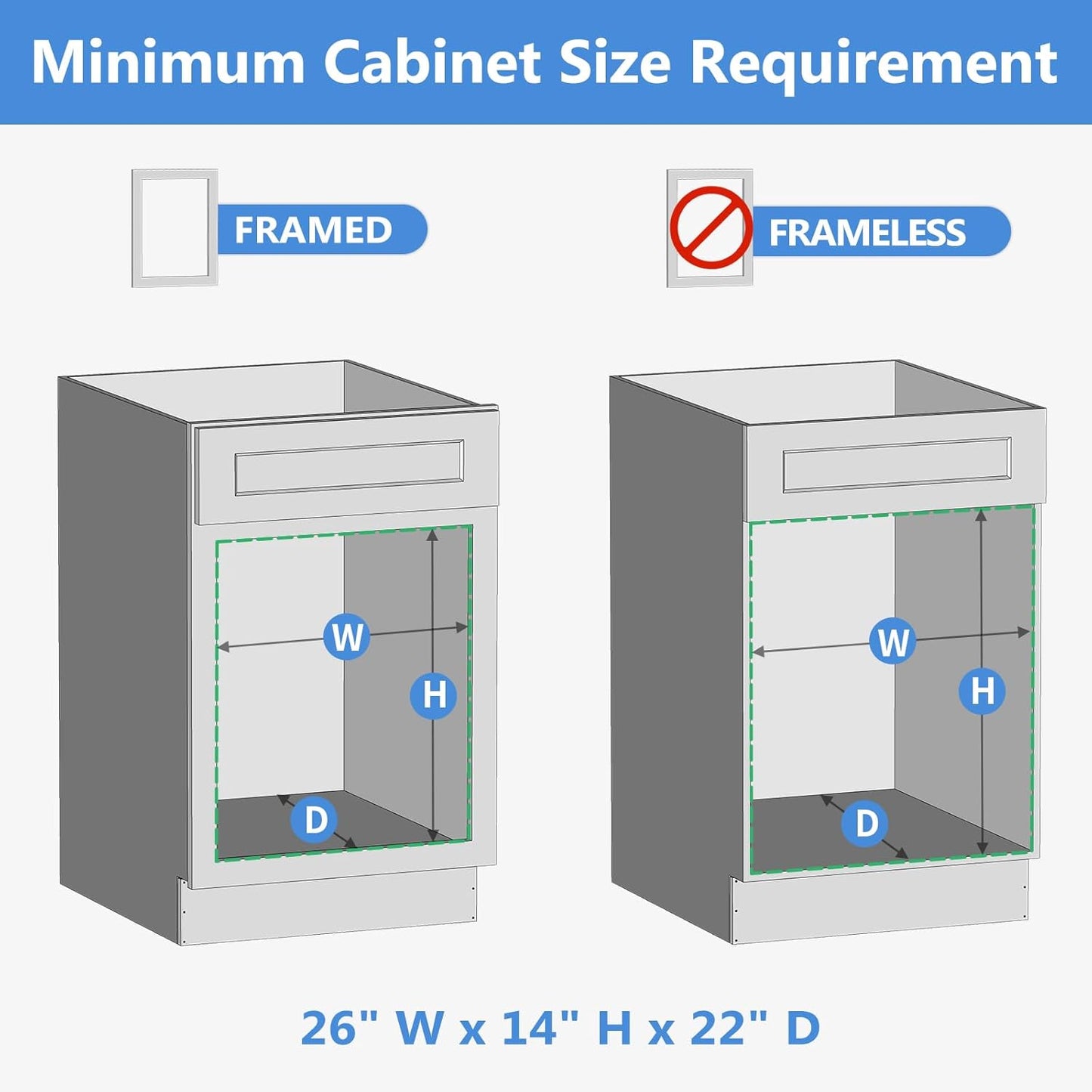 ROOMTEC 2 Tier Individual Pull Out Cabinet Organizer 25½"W x 21½"D, Slide Out Wood Shelves Organizers, Pull Out Drawers Organization and Storage for Kitchen Cabinet
