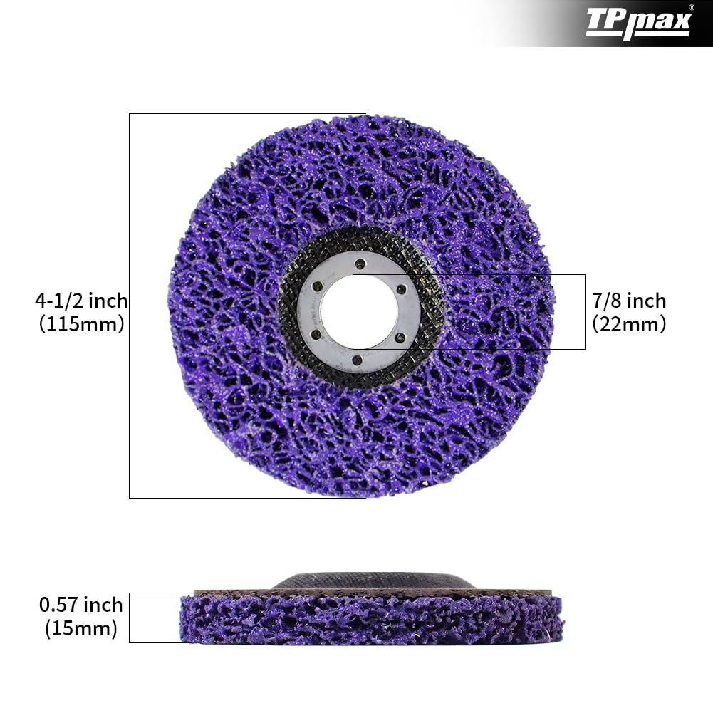 4-1/2" x7/8'' Stripping Discs Rust Remover Wheel Remove Paint and Oxidation Poly Strip Wheel Disc Abrasive Angle Grinding Wheel - 5 Pack(Purple)