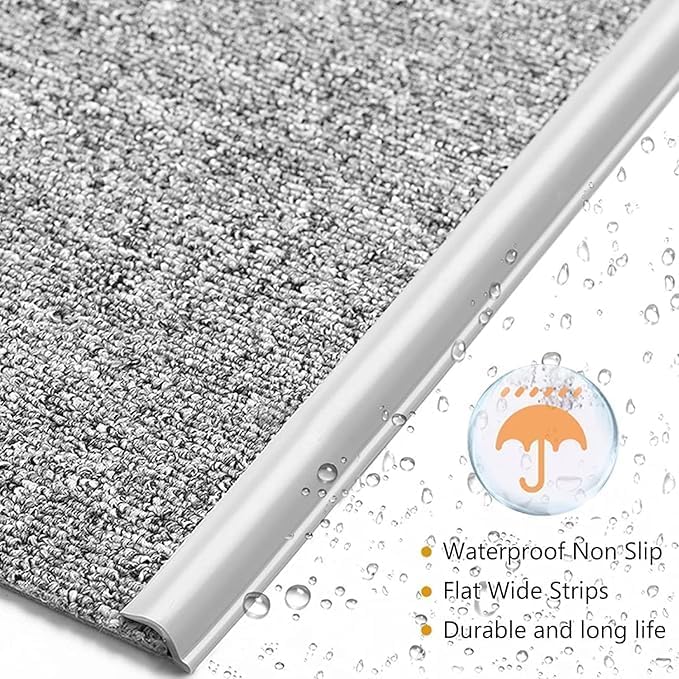 Self Adhesive Carpet Transition Strip with Edge Trim, Designed for Seamless Transitions from Carpet to Tile or Vinyl Floors, Perfect for Doorways.(Black,60ft)