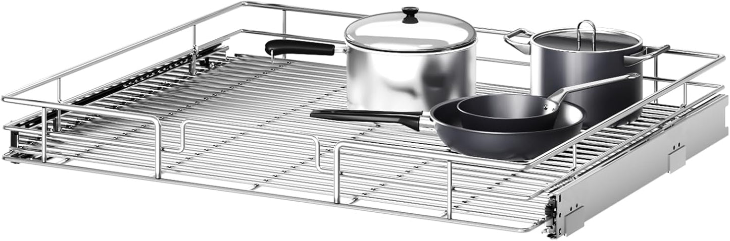 Pull Out Cabinet Organizer 27" W x 21½" D, Heavy Duty Cabinet Pull Out Shelves, Slide Out Drawers Organization for Kitchen Cabinets Bathroom