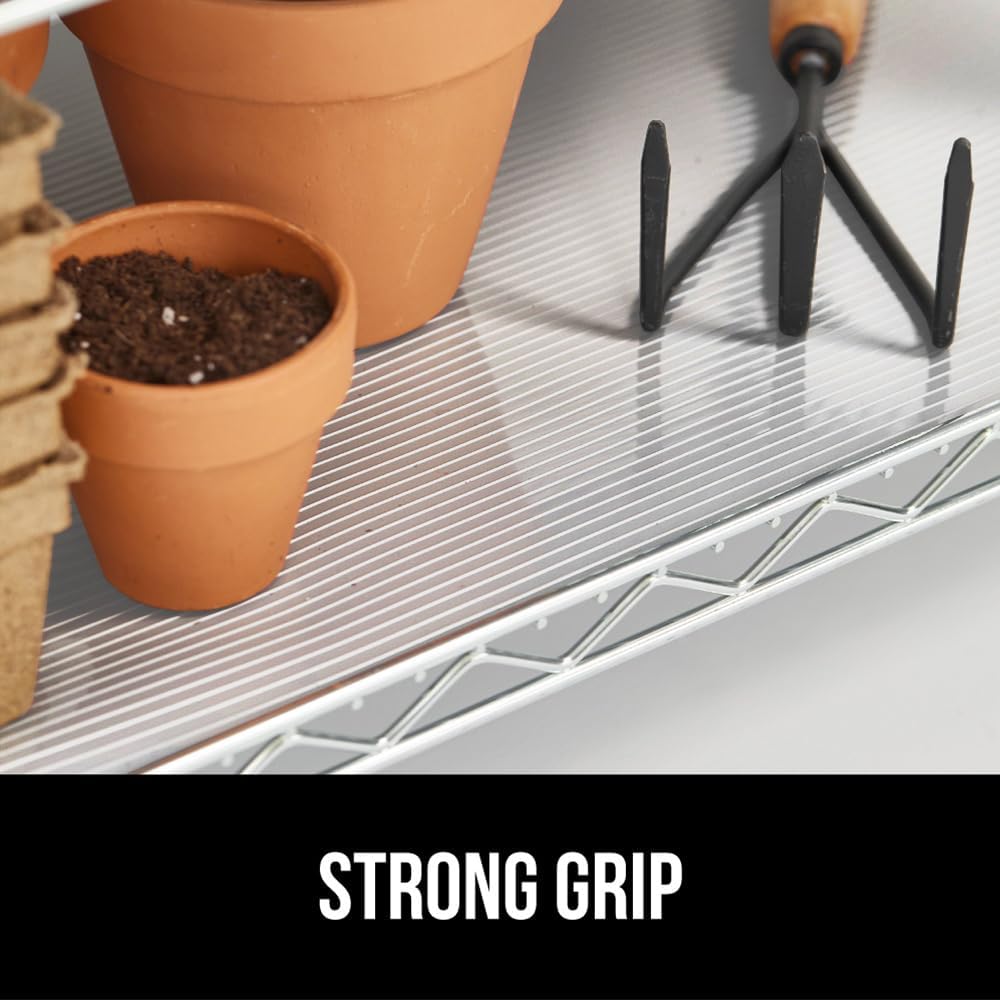 GORILLA GRIP DuraGuard Shelf Liner, 20x30 Non-Adhesive Cabinet Liners for Kitchen Drawers, Shelves, Refrigerator, Pantry Storage, Bathroom Closet, Durable Waterproof BPA Free Ribbed Plastic, Clear