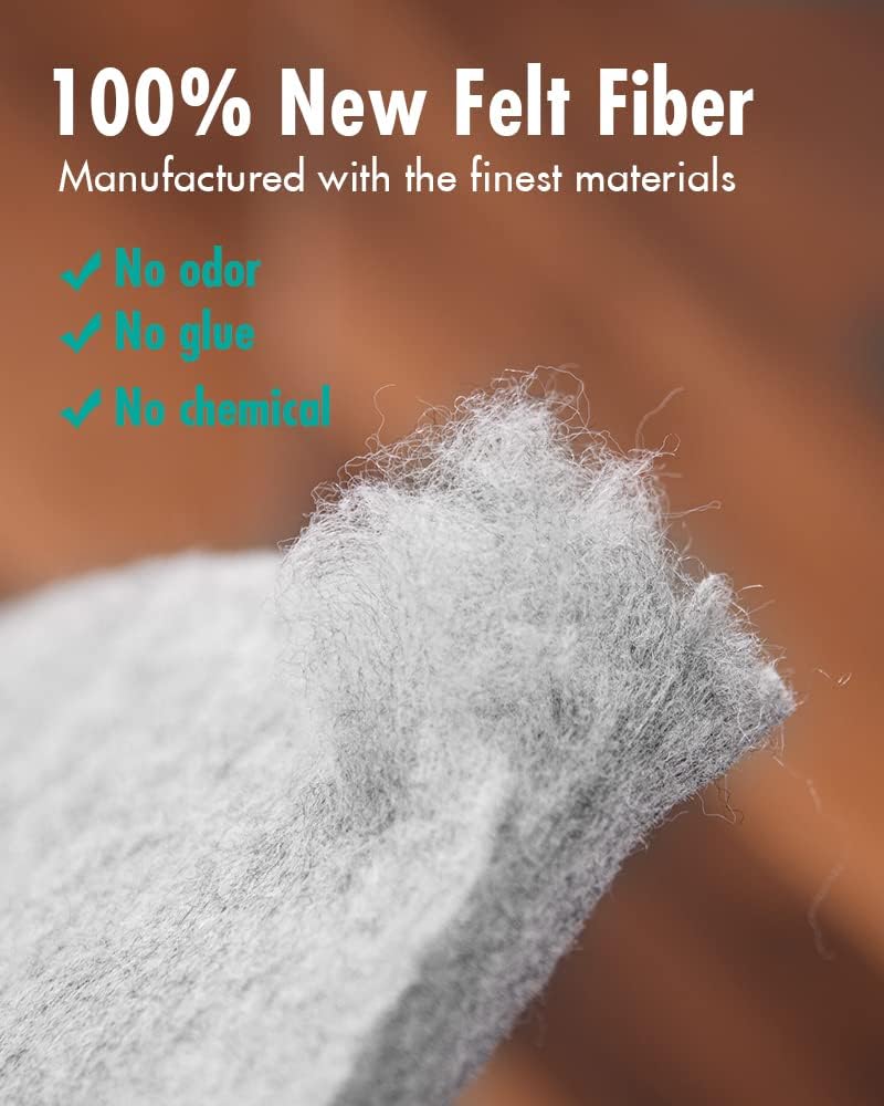 Non Slip Rug Pad Gripper - 10x10 Feet 1/4" Extra Thick Felt Under Rug for Area Rugs and Hardwood Floors, Super Cushioned Non Skid Carpet Padding