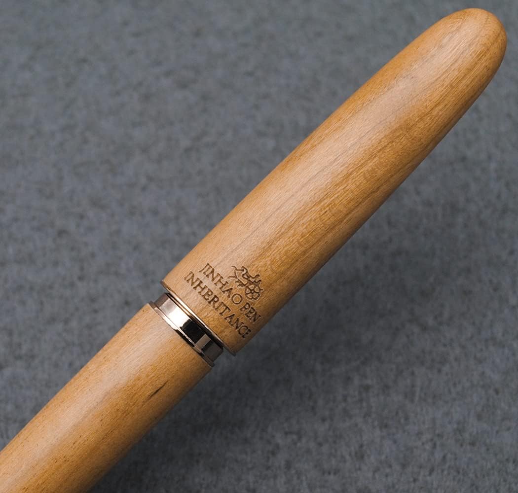 JINHAO 9036 Natural Wood Fountain Pen Handmade Ink Pen (Fine Nib 0.5mm, Cherry Wood)