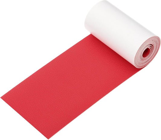 PATIKIL Leather Patches Tape for Furniture, 3.2 x 61 Inch Self Adhesive Vinyl Leather Repair Kit Cover Sheet for Couch, Sofa, Car Seats, Office Chair, Chinese Red