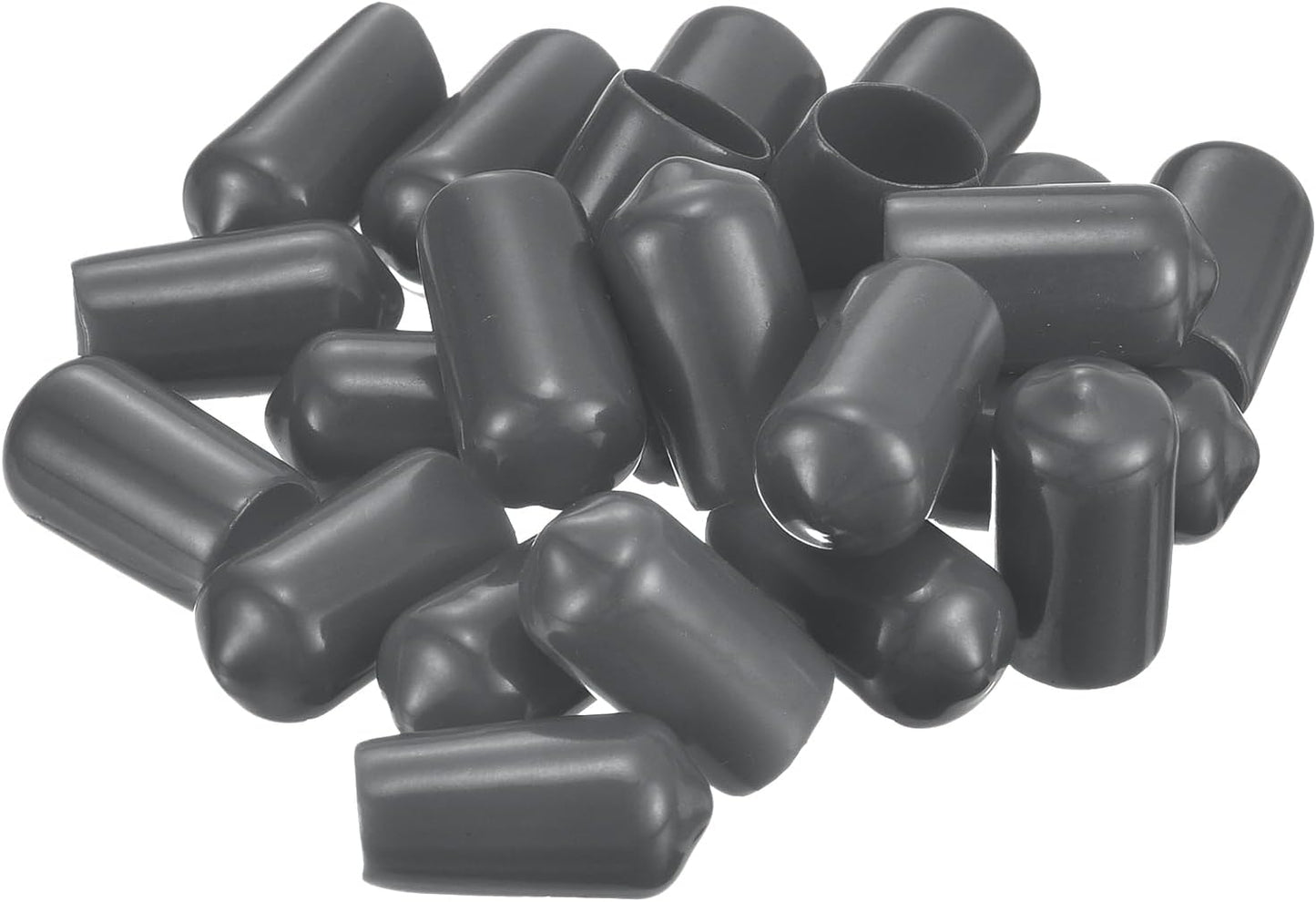 uxcell 20pcs Rubber End Caps 8.5mm ID Vinyl Round Tube Bolt Cap Cover Thread Protectors Dark Grey