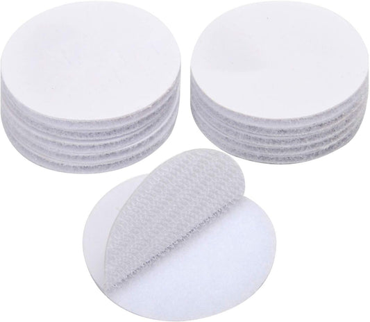 BRAVESHINE Round Sticky-Back Tapes with Adhesive - 36PCS Industrial-Strength Hook and Loop Fasteners - Double Sided Removable Interlocking Tapes for Children Crafts - Round 1.5inch