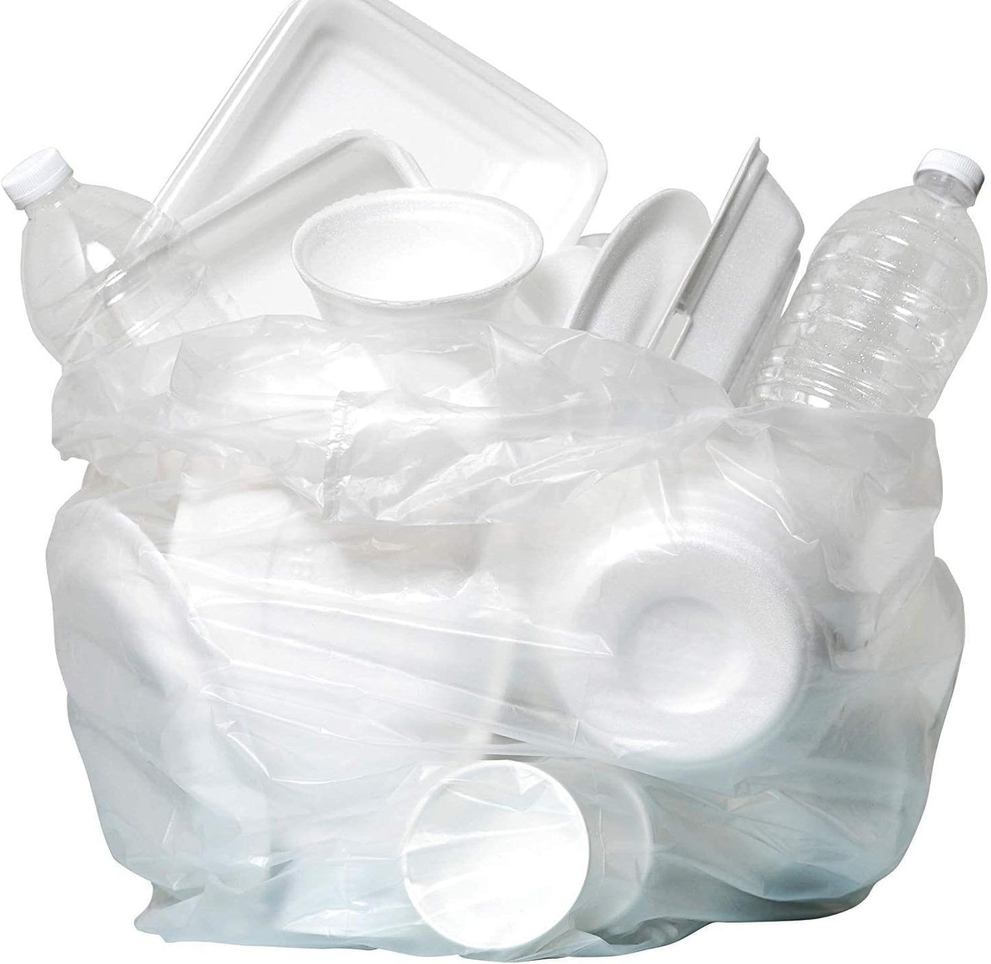Aluf Plastics High Density Trash Bags, 56 Gallon, 800 Count, 16 Micron (eq), 43" x 48", Clear, for Bathroom, Office, Industrial, Commercial, Janitorial, Municipal, Recycling