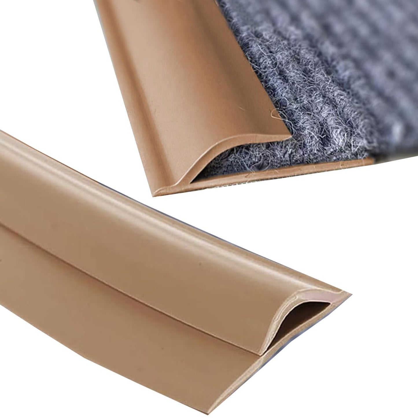 Self Adhesive Carpet Transition Strip with Edge Trim, Designed for Seamless Transitions from Carpet to Tile or Vinyl Floors, Perfect for Doorways.(Brown,10ft)
