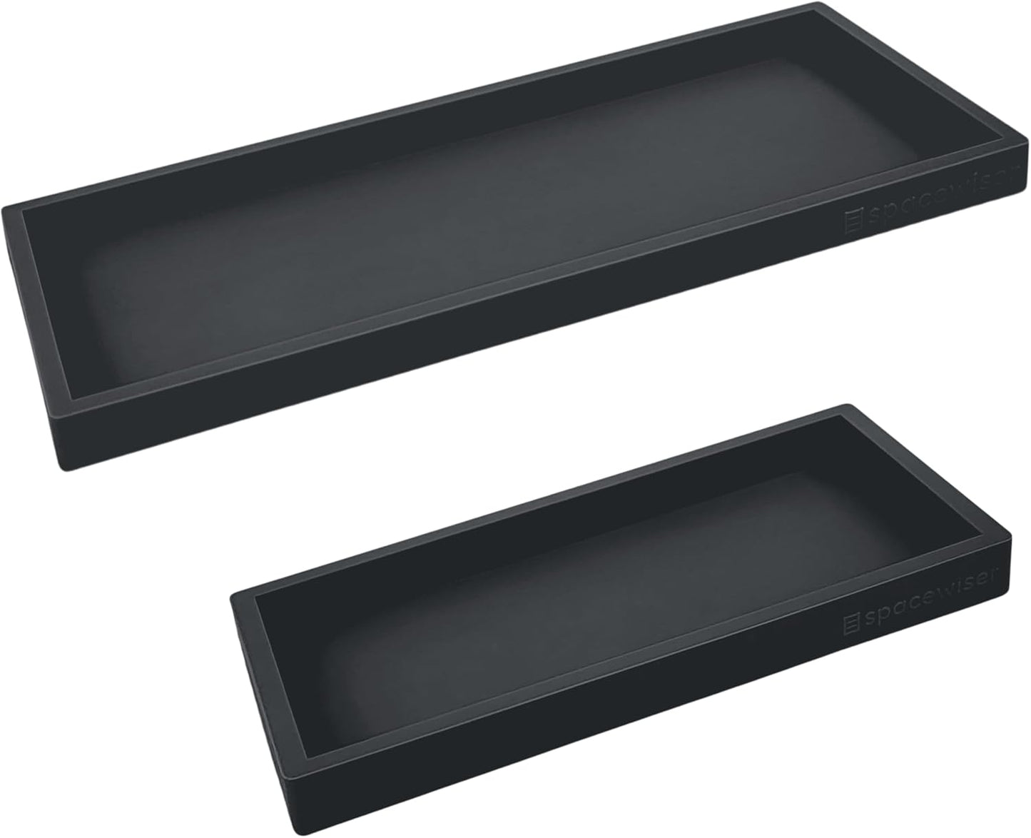 Countertop and Vanity Tray - 2 PC (11” and 7”) Shatterproof Silicone Kitchen and Bathroom Trays for Counter, Kitchen Soap Dispenser Tray, Vanity Trays for Bathroom, Perfume Key Tray