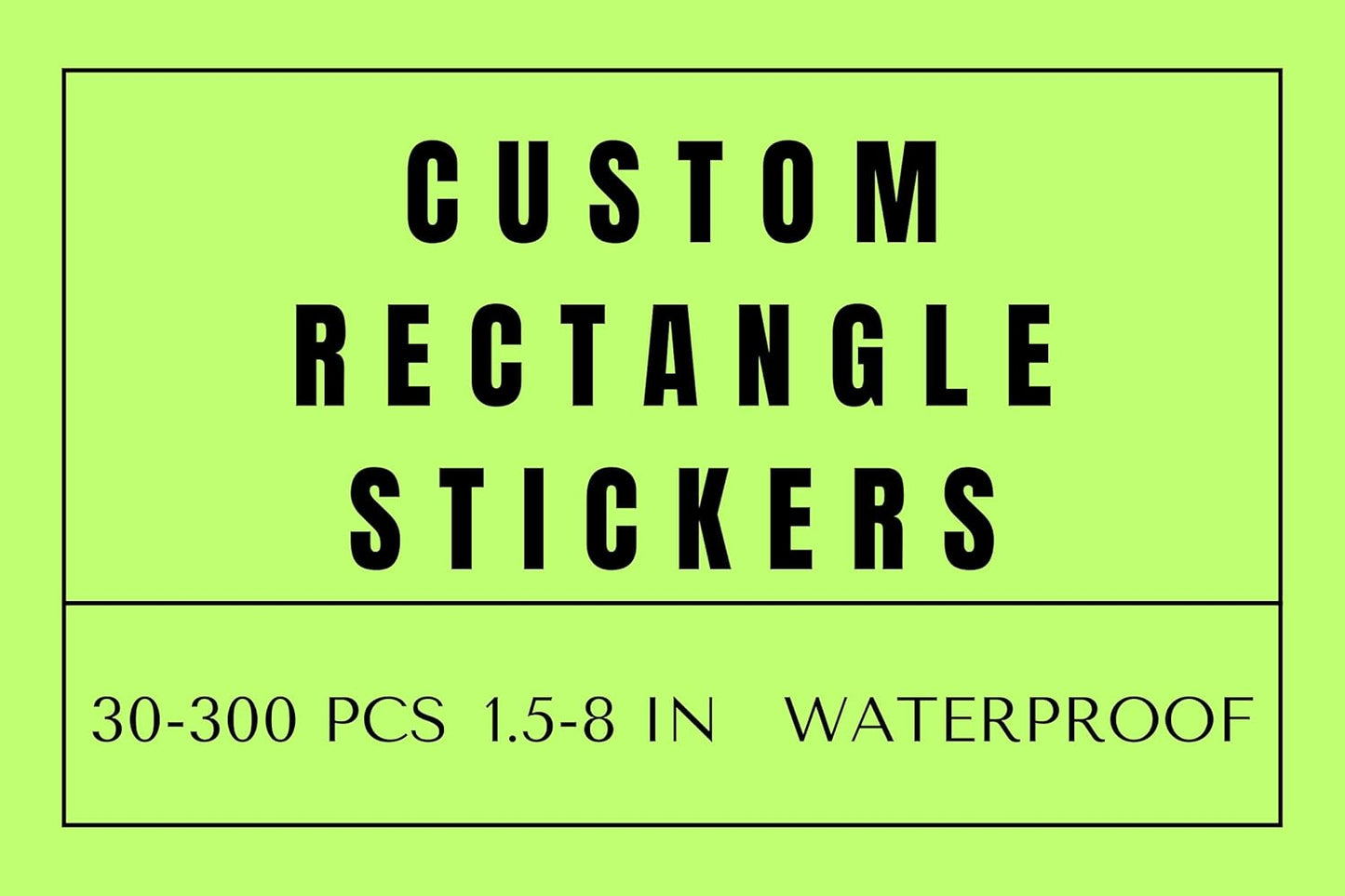 Custom Rectangle Stickers for Business Logo, Custom Rectangle Labels for Candle Jar Coffee, 30-300 pcs, Waterproof Glossy Vinyl Stickers, Upload Your Design (1.75x3.5 in)
