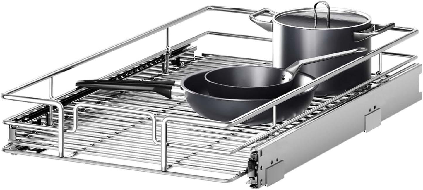 Pull Out Cabinet Organizer 12½" W x 21½" D, Heavy Duty Cabinet Pull Out Shelves, Slide Out Drawers Organization for Kitchen Cabinets Bathroom