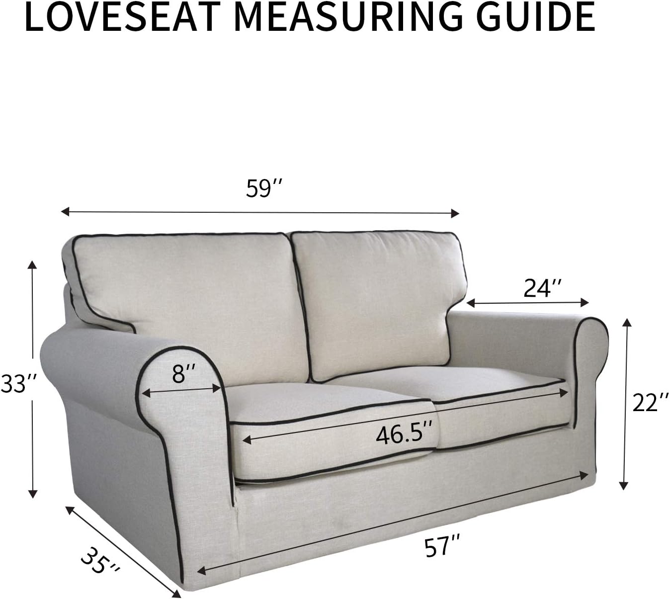 PureFit Reversible Quilted Sofa Cover, Water Resistant Slipcover Furniture Protector, Washable Couch Cover with Non Slip and Elastic Straps for Kids, Dogs, Pets (Loveseat, Sage Green/Ivory)
