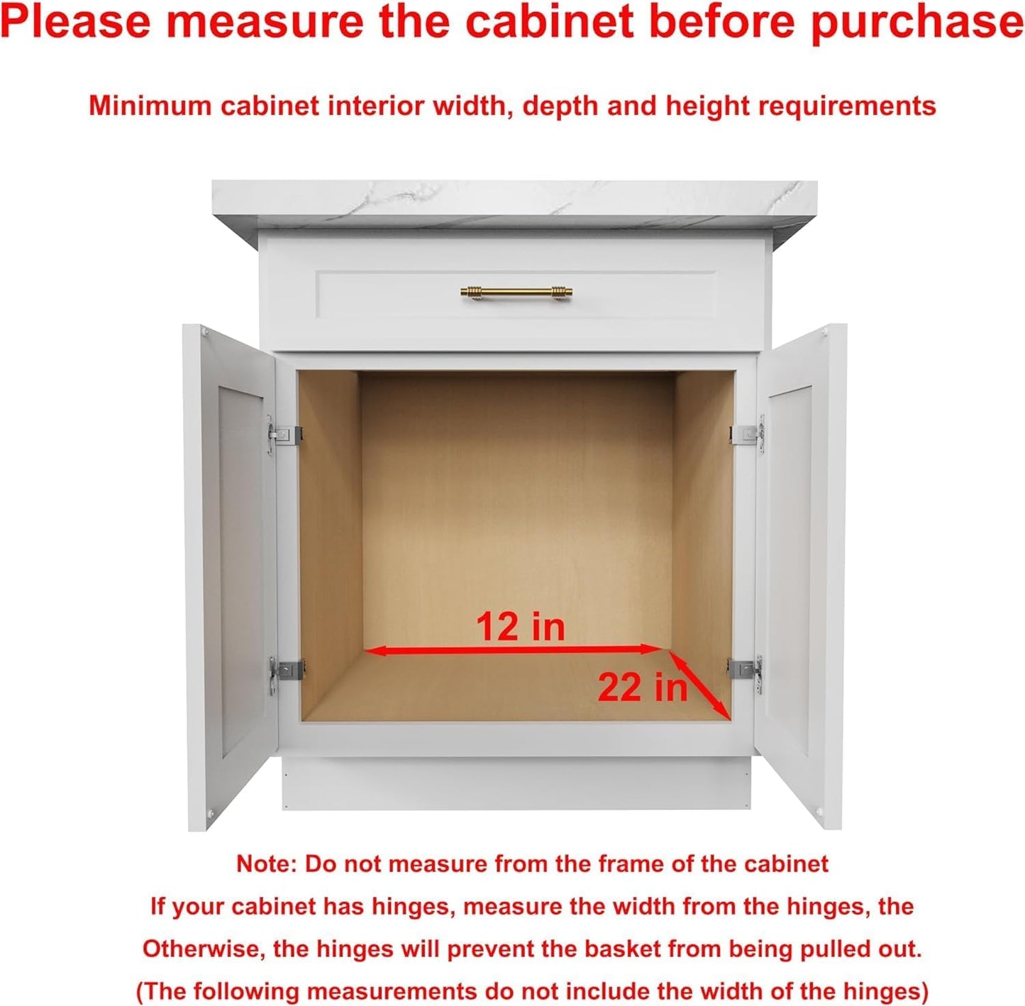 Pull Out Cabinet Organizer,Heavy-Duty Slide Out Shelf, Wood And Wire Basket, Pull Out Drawer for for Kitchen Under Sink Space, Pantry, Bathroom (11 * 21 WM)
