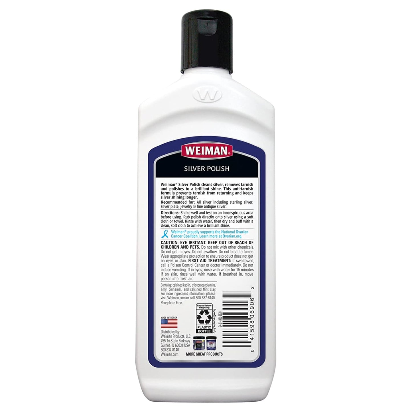 Weiman Silver Cleaner and Polish - 8 Ounce with Polishing Cloth - Ammonia Free - Polish Silver Jewelry Sterling Silver Antique Silver Gold Brass Copper and Aluminum