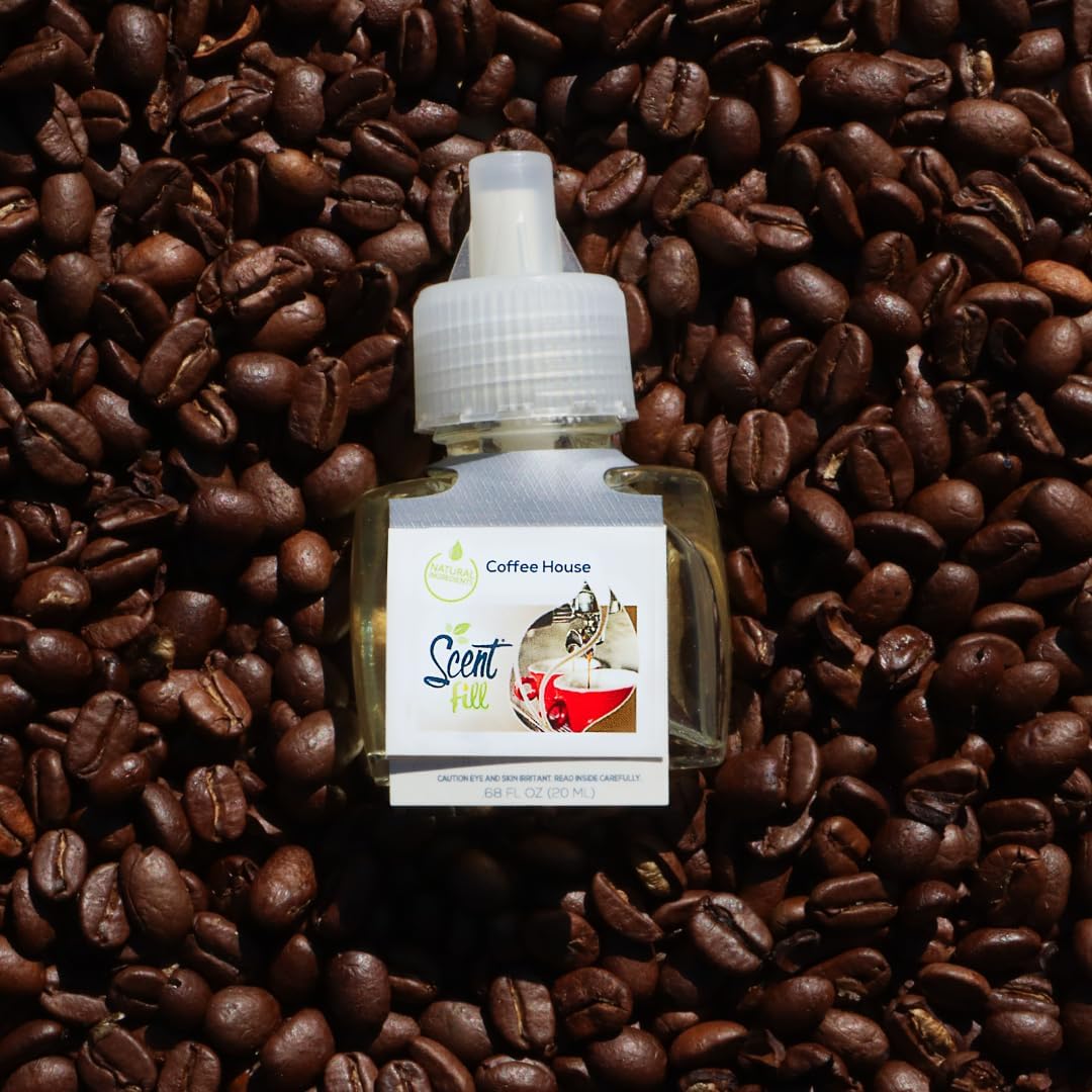 Scent Fill Coffee House Plug in Air Freshener, 4 Scented Oil Refills