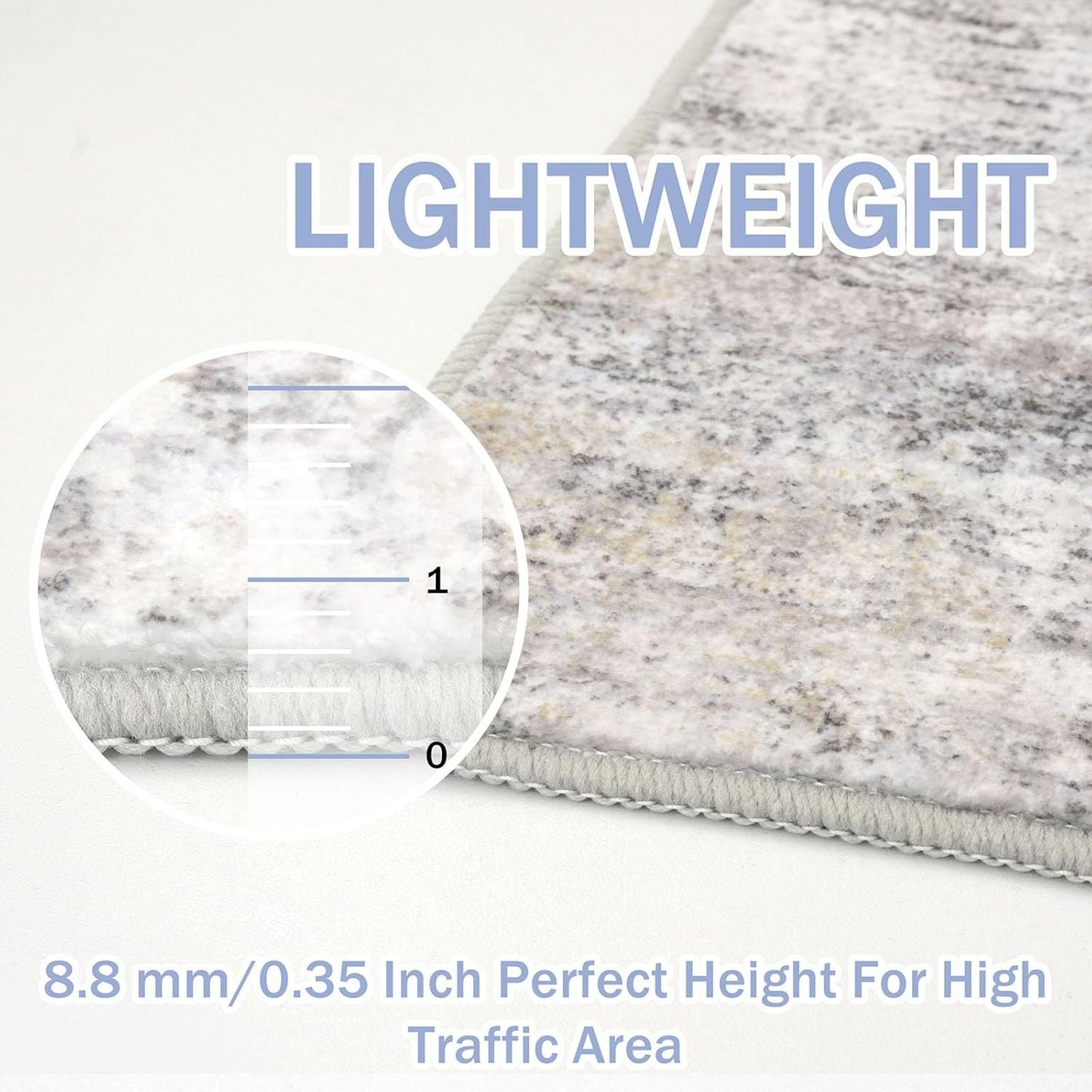 IOHOUZE Small Abstract Area Rug 2x3 Ft Entryway Rugs Washable Door Mat Indoor Entrance, Rubber Backed Throw Rugs, Printed Faux Wool Non Slip Floor Carpet for Foyer Front Door Sink, Grey Beige