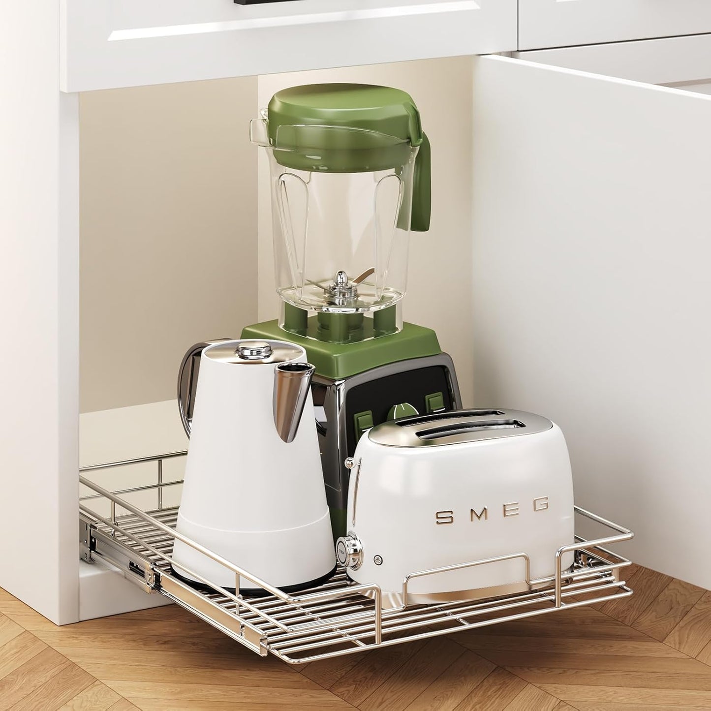 Pull Out Cabinet Organizer 22½" W x 21½" D, Heavy Duty Cabinet Pull Out Shelves, Slide Out Drawers Organization for Kitchen Cabinets Bathroom