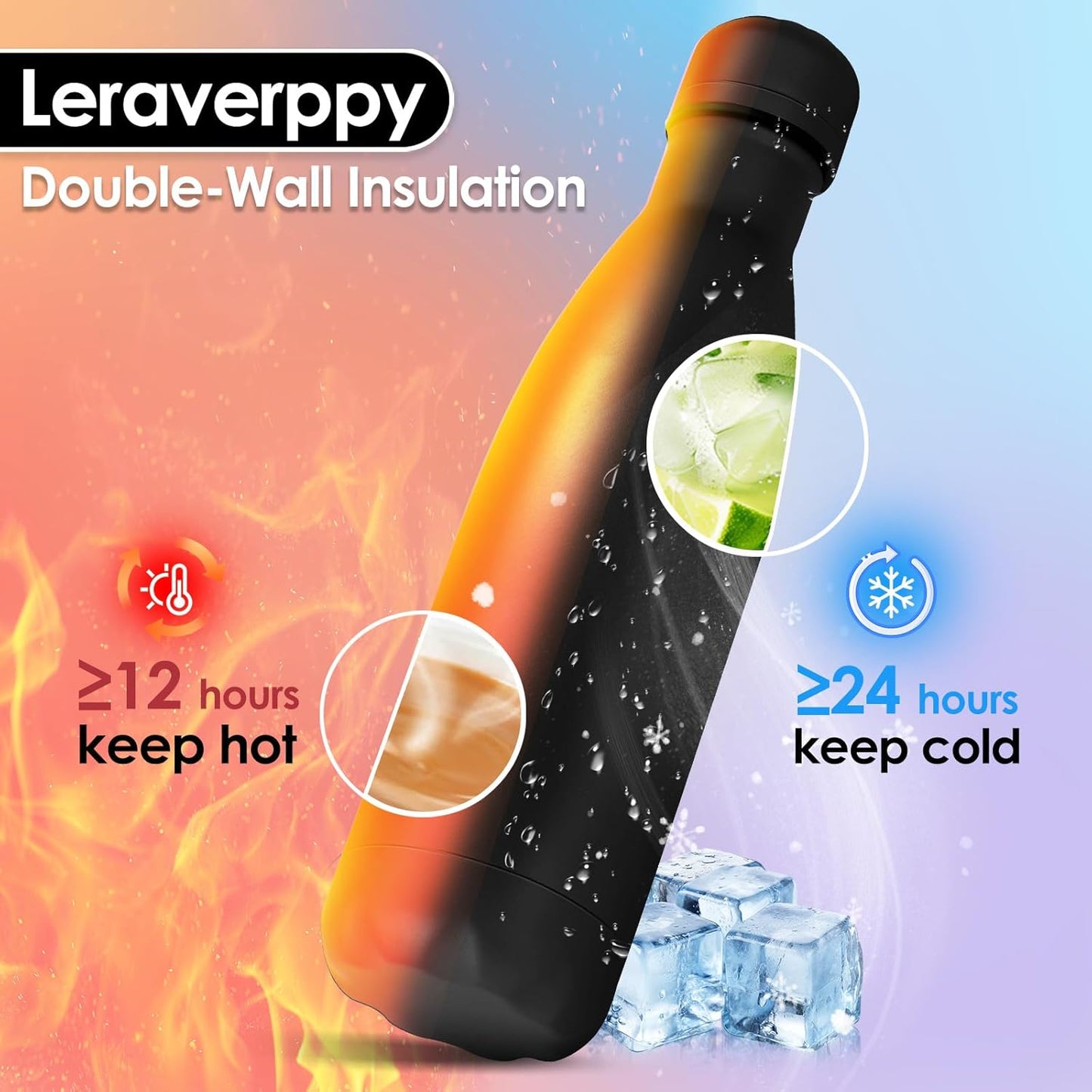 17oz Cola-Bottle Shaped Stainless Steel Leak-proof Water Bottle,Double Wall Vacuum Insulated Metal,Travel Mug For Sports Indoors & Outdoors,BPA-Free Kids Flasks,Assorted(4 Pack)