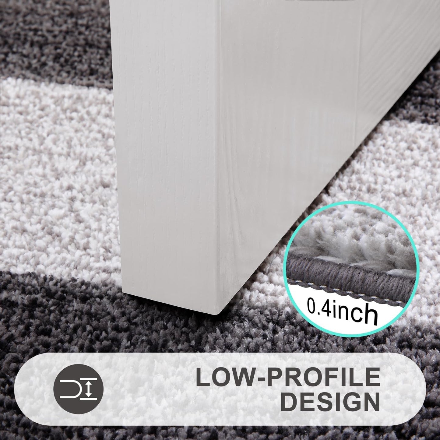 Kitinjoy Indoor Outdoor Door Mat, 36x24 Non-Slip Absorbent Dirt Trapper, Low-Profile Washable Inside Entrance Front Floor Mat, Sturdy Soft Entry Doormats for Entryway, Grey