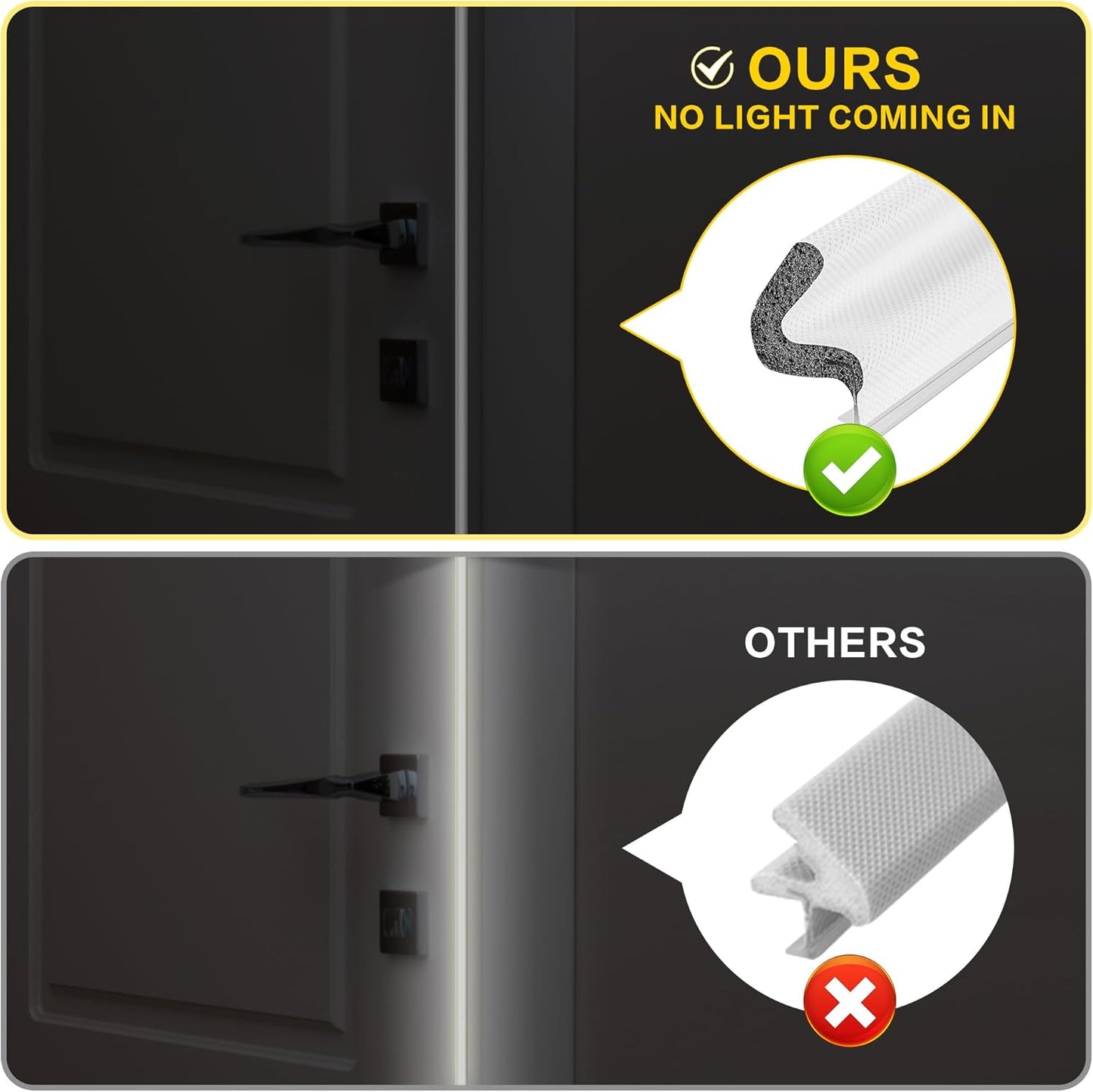 Weather Stripping Door Seal Strip - Soundproof Q-Shaped Foam for Exterior Door Frame, Large Gap Seal, Noise Cancelling, Easy to Install (White, 19.8FT)