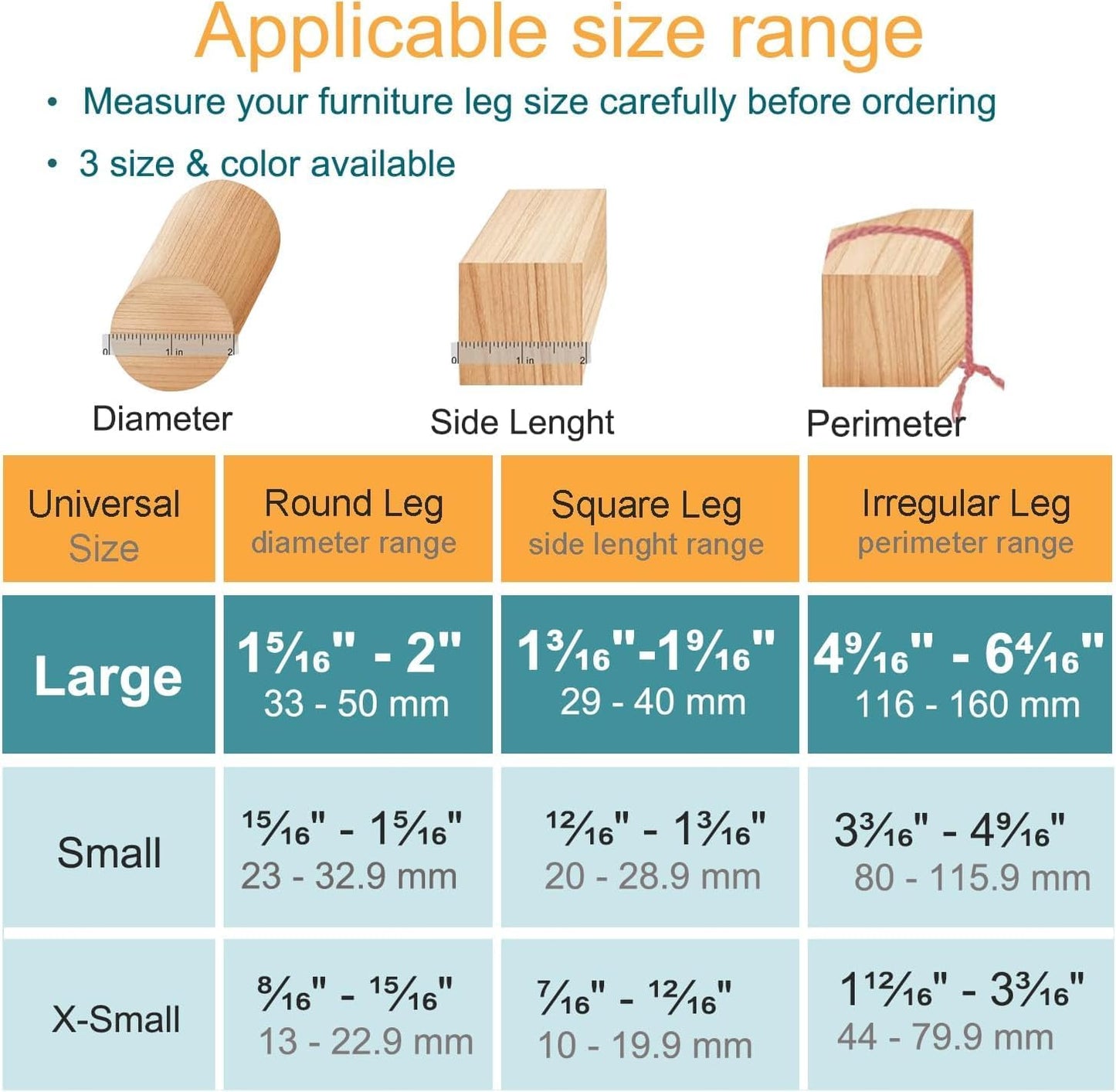 32 Pcs Silicone Chair Leg Floor Protectors for Hardwood Floors, Brown Felt Bottom Chair Leg Covers, Free Moving Table Leg Covers, Stool Leg Protectors Caps（Large fit : 1.3'' - 2''）