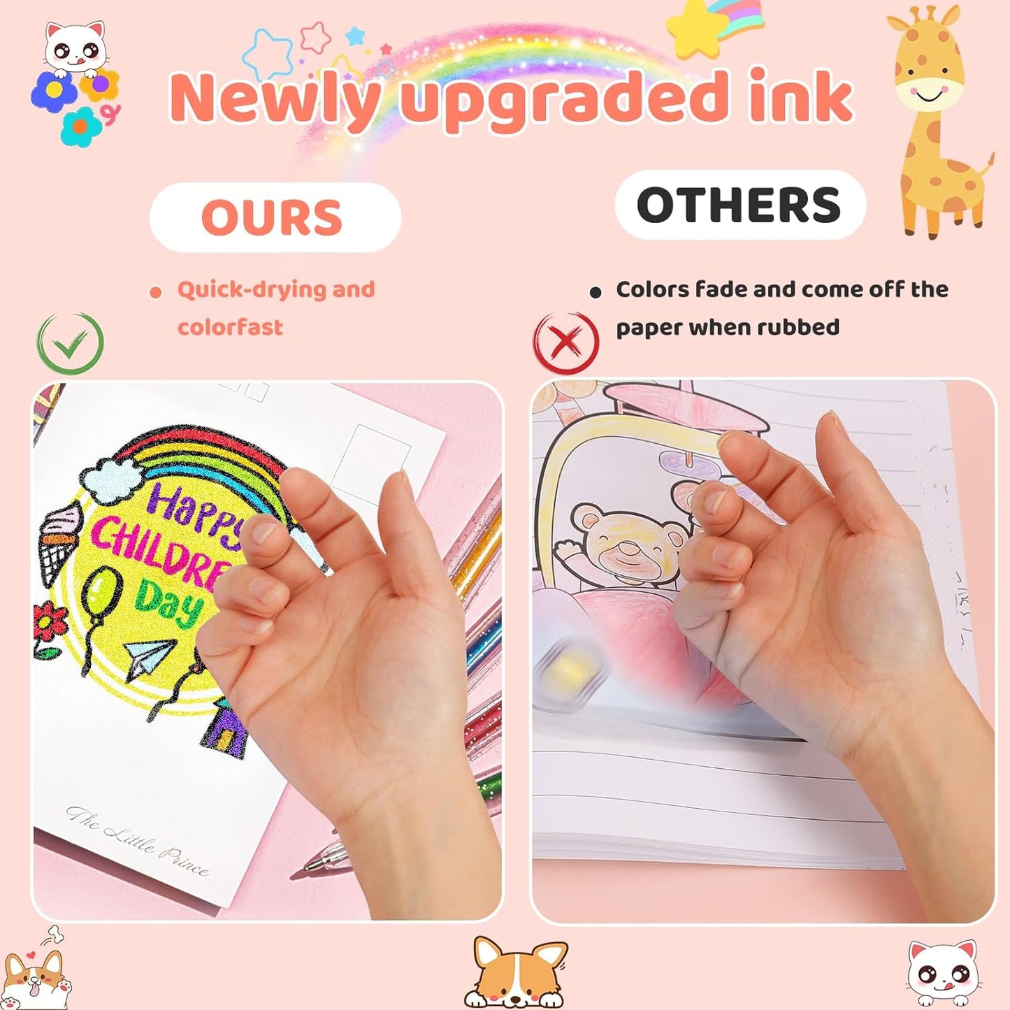 36 Color Glitter Gel Pens, 40% More Ink Colored Gel Markers Fine Point Pens, Aesthetic Cute Preppy Stuff School Supplies, Mothers Day Gift for Mom Kids Artist Adult Coloring Books Cards Craft Drawing