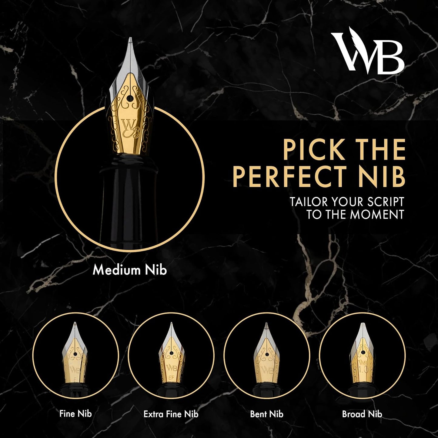 Wordsworth & Black Fountain Pen Set, 18K Gilded Broad Nib, Includes 24 Pack Ink Cartridges, Ink Refill Converter & Gift Box, Gold Finish, Calligraphy, [Racing Green], Perfect for Men & Women