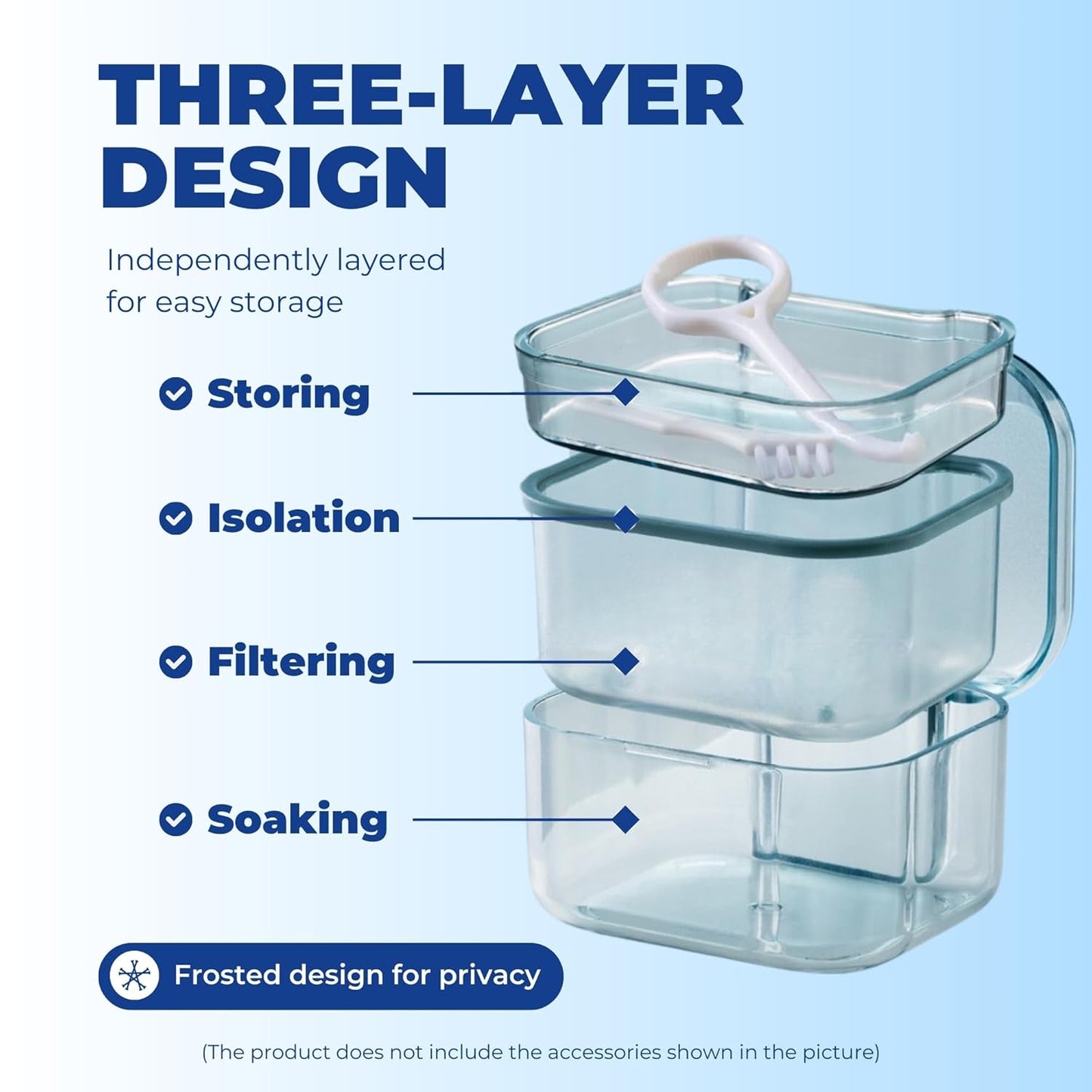 Retainer Case Denture Bath Case,Retainer Cleaner Case with Lid,Denture Cup for Partial Dentures,Mouth Guard&Braces,Denture Soaking Container Case for Travel (Orange)