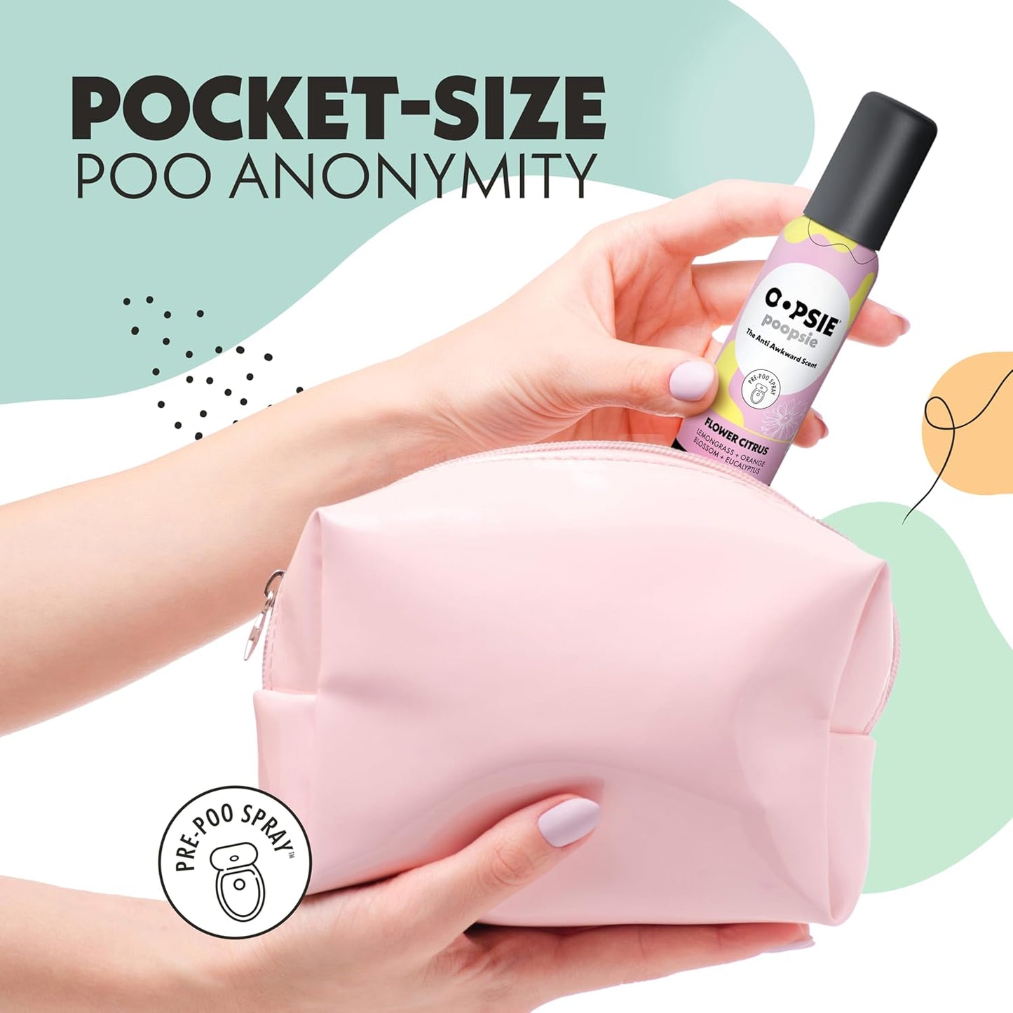 Oopsie Poopsie 2 Pack - Flower Citrus and Wild Mint - Before & After You Go Toilet Spray 2oz Each - Gift Set - Portable Odor Eliminator
