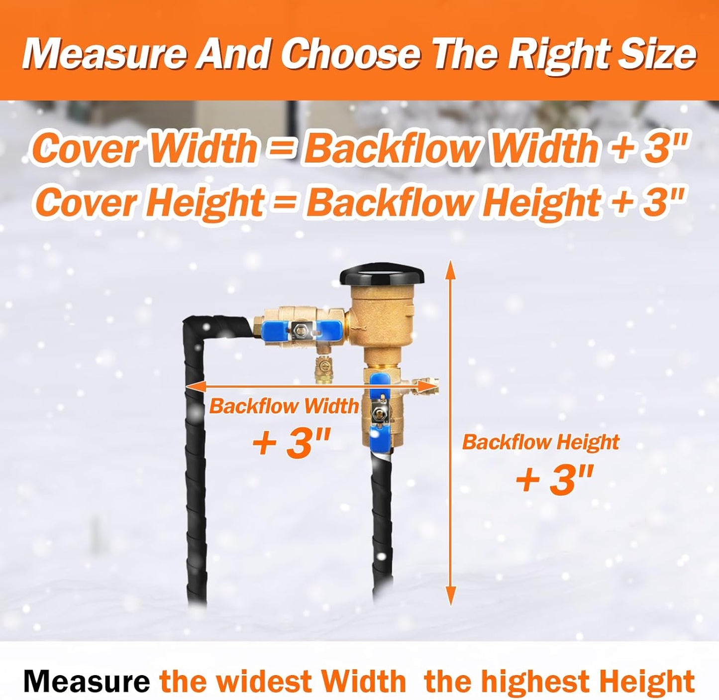 TOHONFOO Backflow Preventer Pipe Insulation Cover (5°F) - Irrigation Sprinkler Valve Insulated Pouch - Water Well Pump Cover - Sturdy 5 Layers for Winter Freeze Protection, 14" W x 26" H, Brown