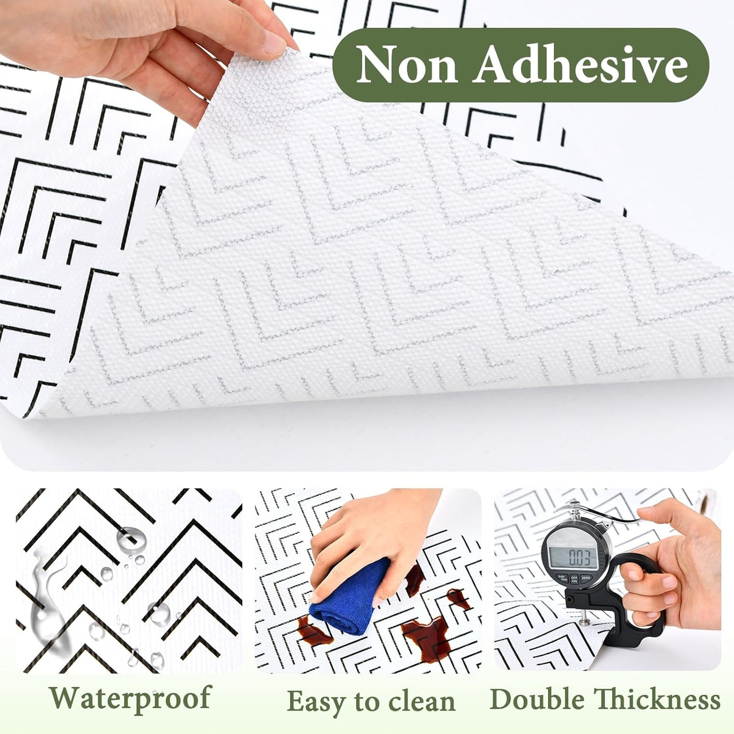 Shelf Liner for Kitchen Cabinets Non Adhesive Drawer Liner Non-Slip Thickened Shelf Liner Paper Strong Easy to Clean for Tool Box Refrigerator with Knife and Tape Measure, Black Arrow, 11.8 x 236.2 IN