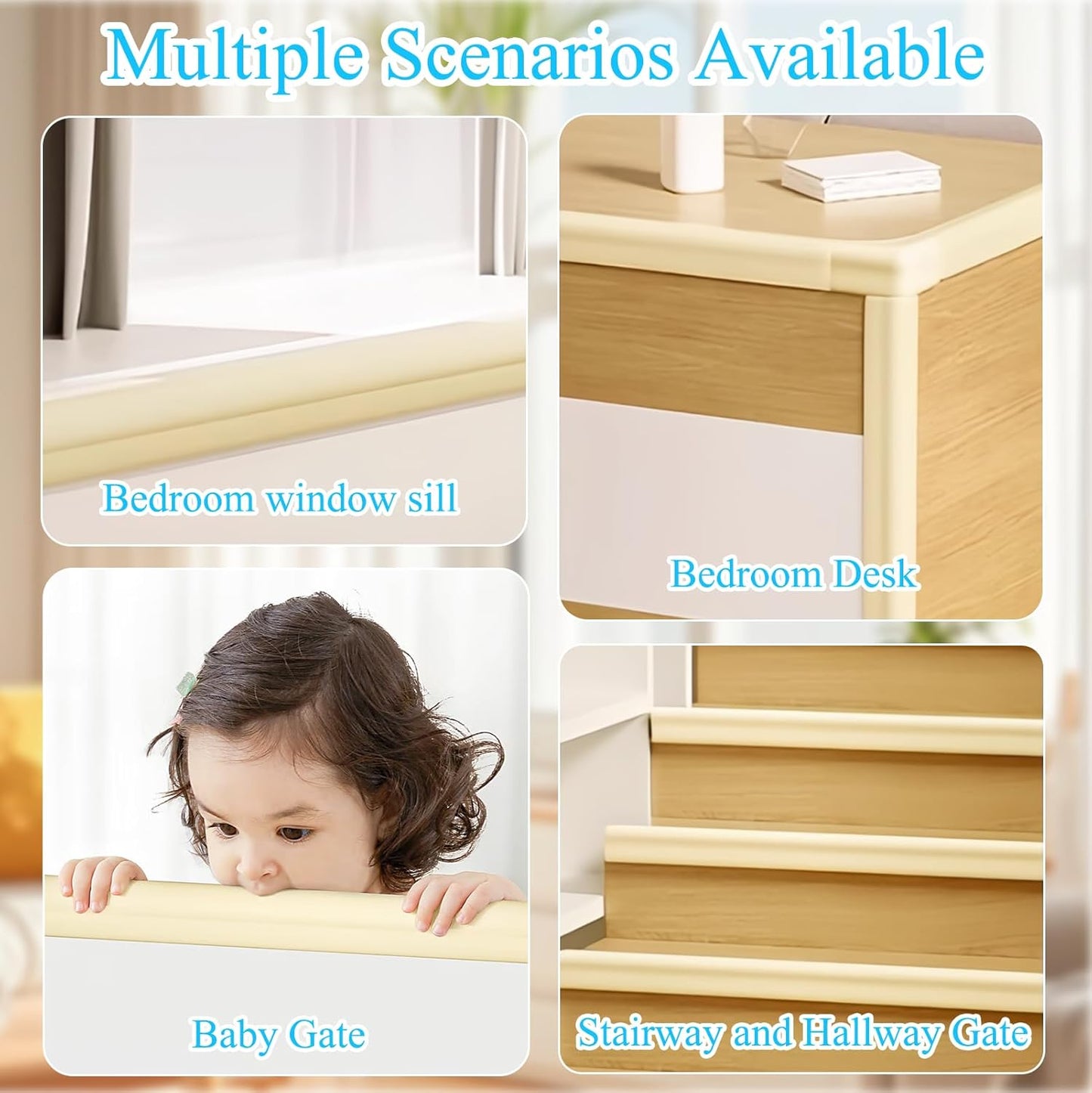 Baby Proofing Edge Corner Protector,1Roll L-Shape Soft Cabinet Door Bumper Corner Strip,8 Furniture Safety Bumper Corner Guards,Wall Protector,Self Adhesive,for Nursery,Kitchen,Fireplace,Table